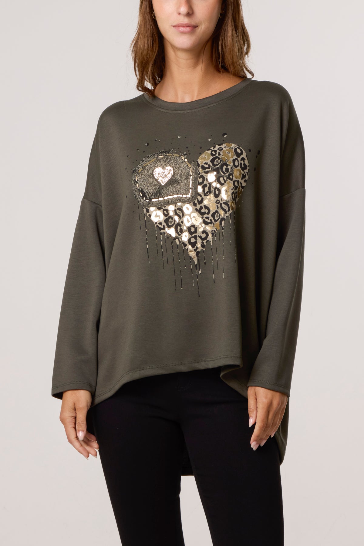 Foil Animal Heart Soft Touch Sweatshirt