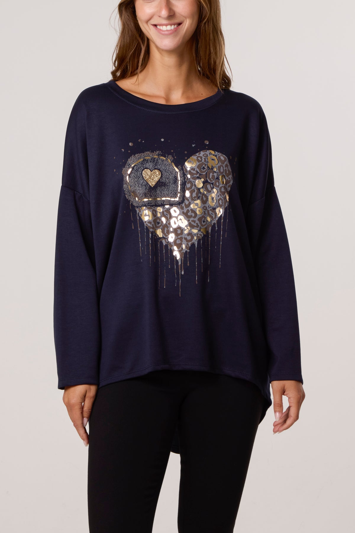 Foil Animal Heart Soft Touch Sweatshirt