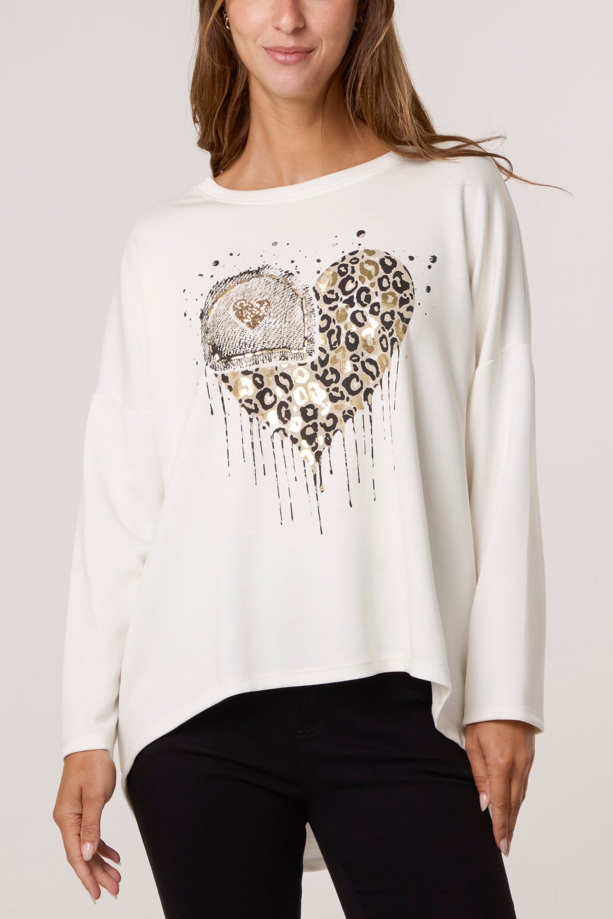 Foil Animal Heart Soft Touch Sweatshirt