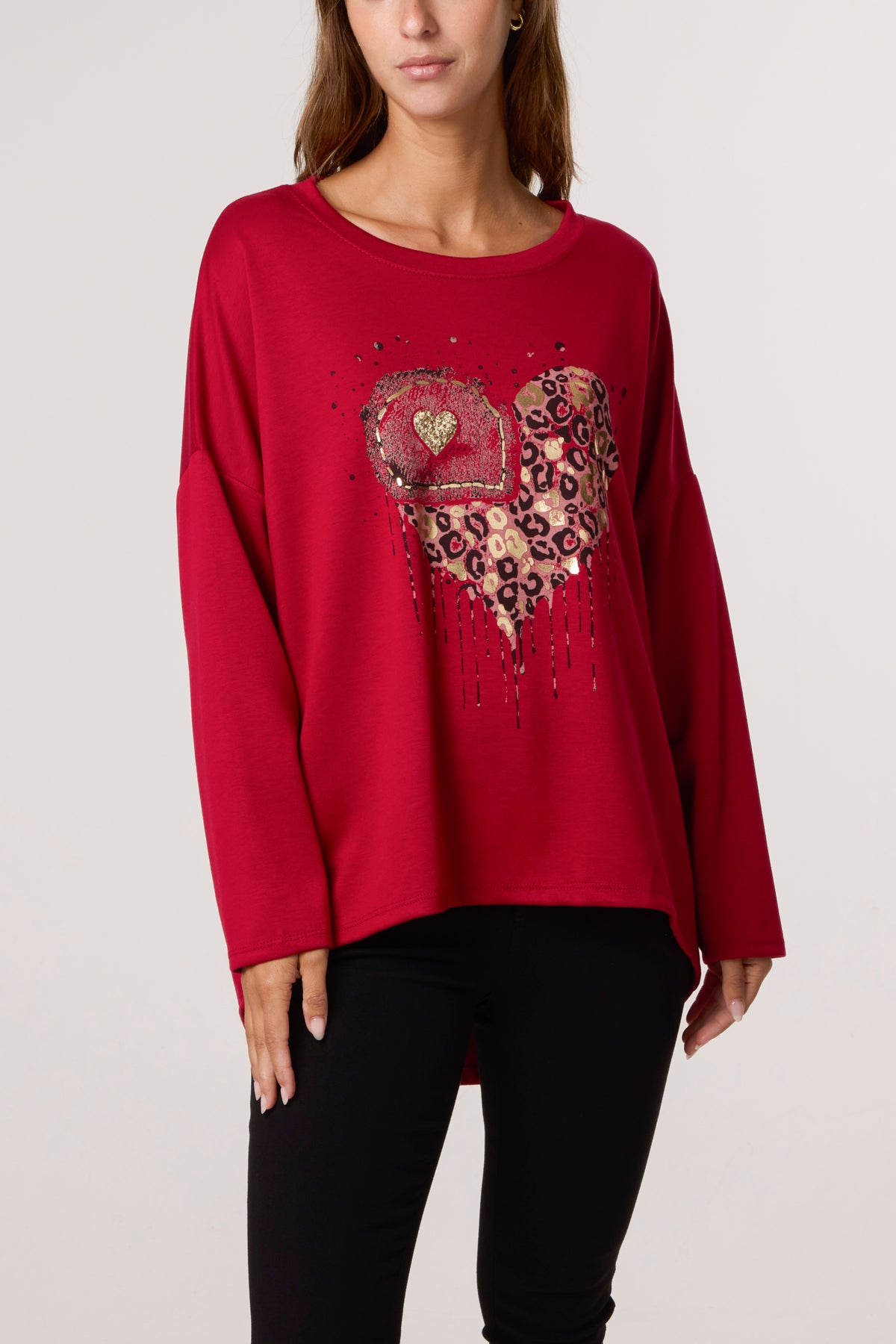 Foil Animal Heart Soft Touch Sweatshirt