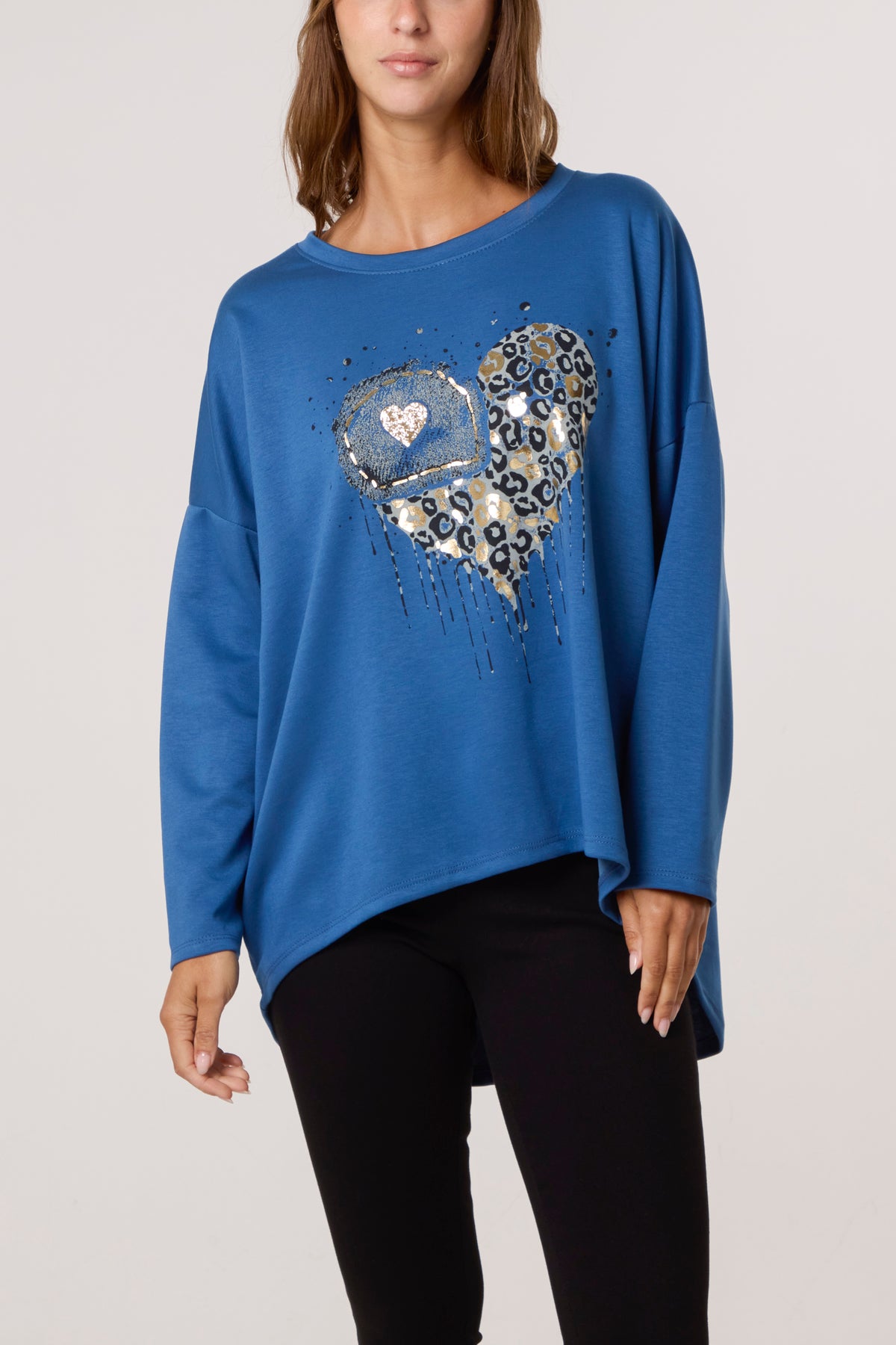 Foil Animal Heart Soft Touch Sweatshirt