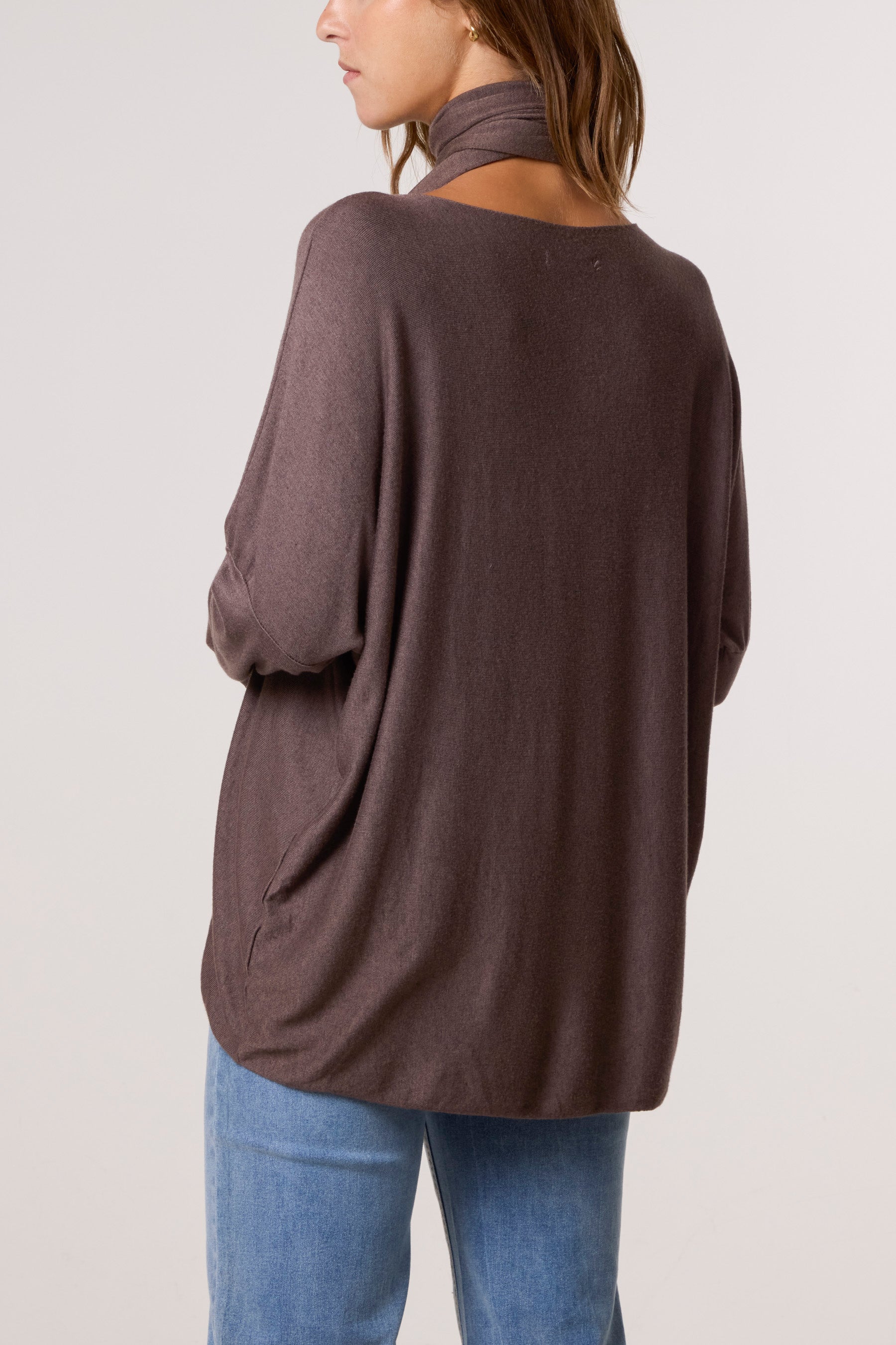 Wool Blend Crew Neck Jumper & Scarf