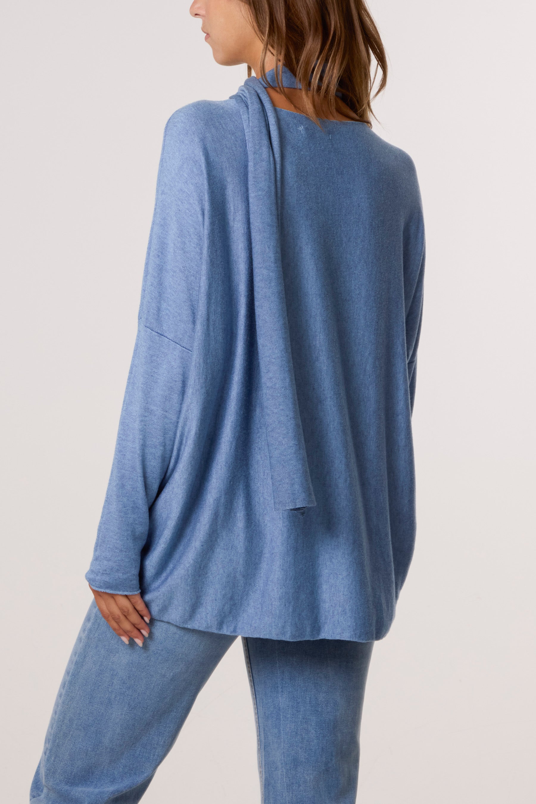 Wool Blend Crew Neck Jumper & Scarf