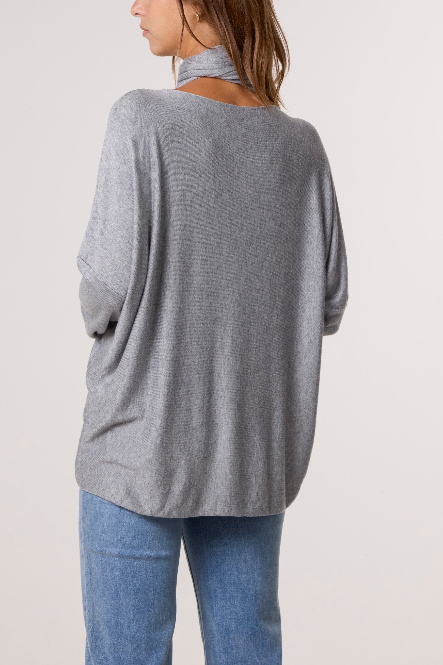 Wool Blend Crew Neck Jumper & Scarf