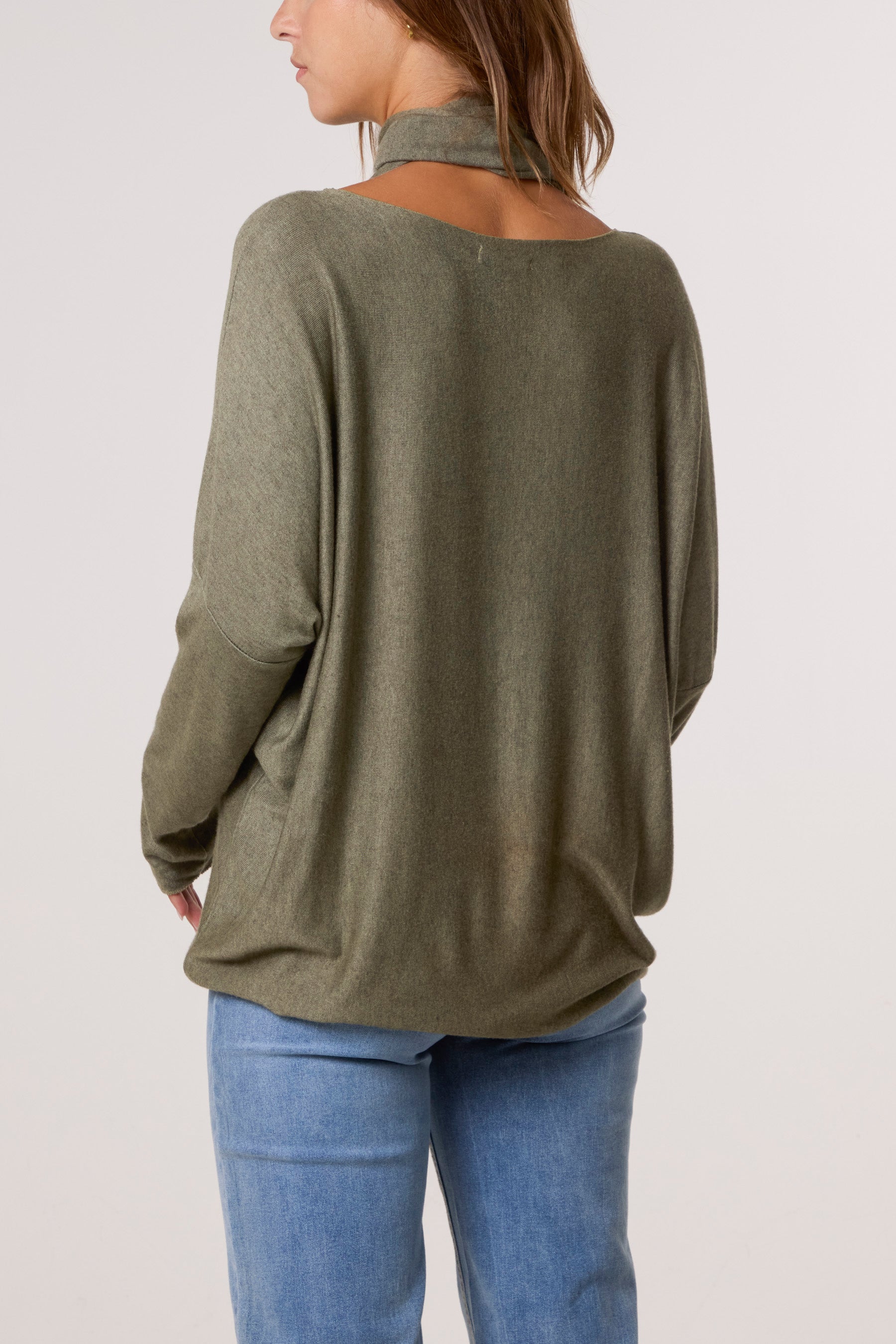 Wool Blend Crew Neck Jumper & Scarf