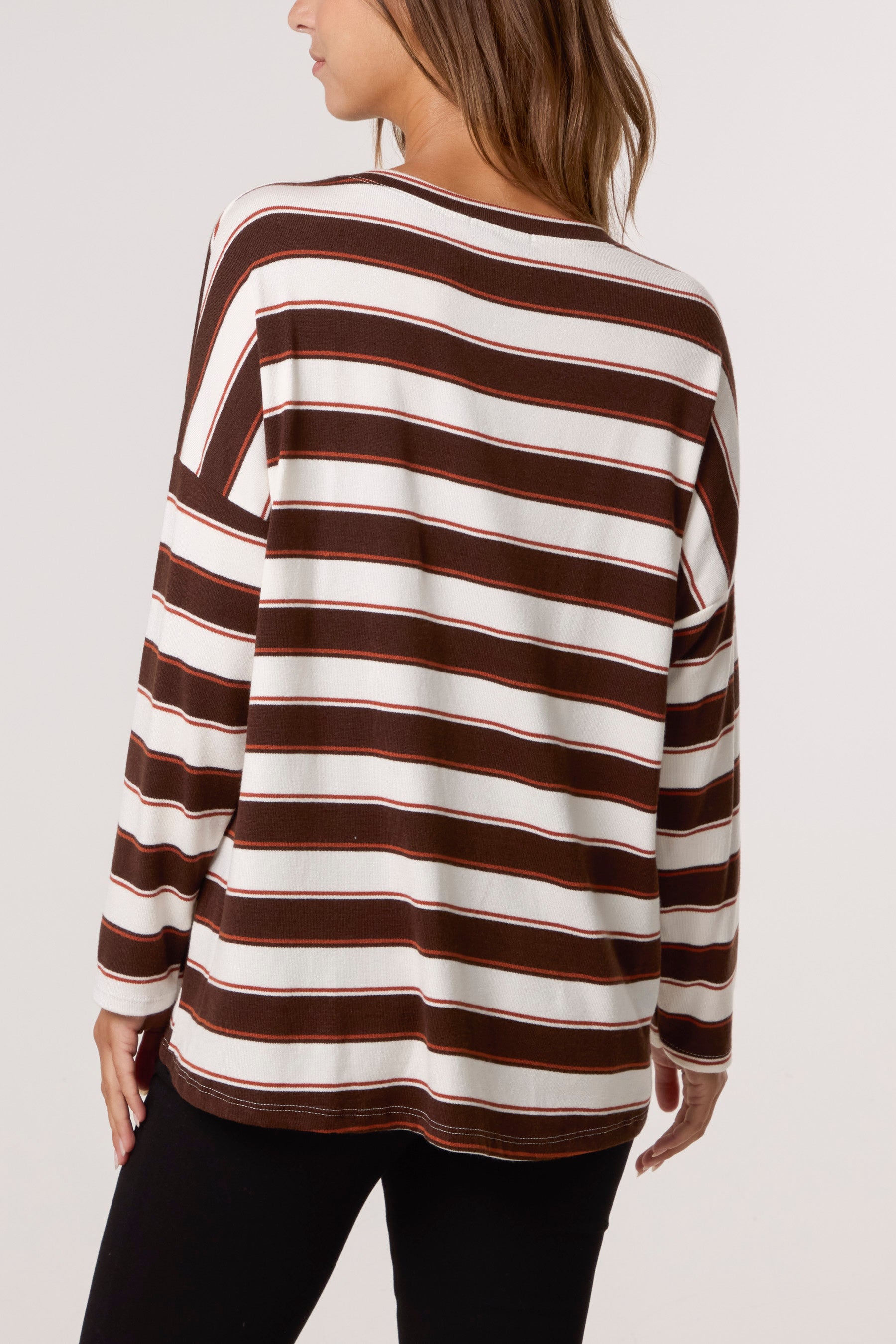 V-Neck Wool Blend Striped Jumper
