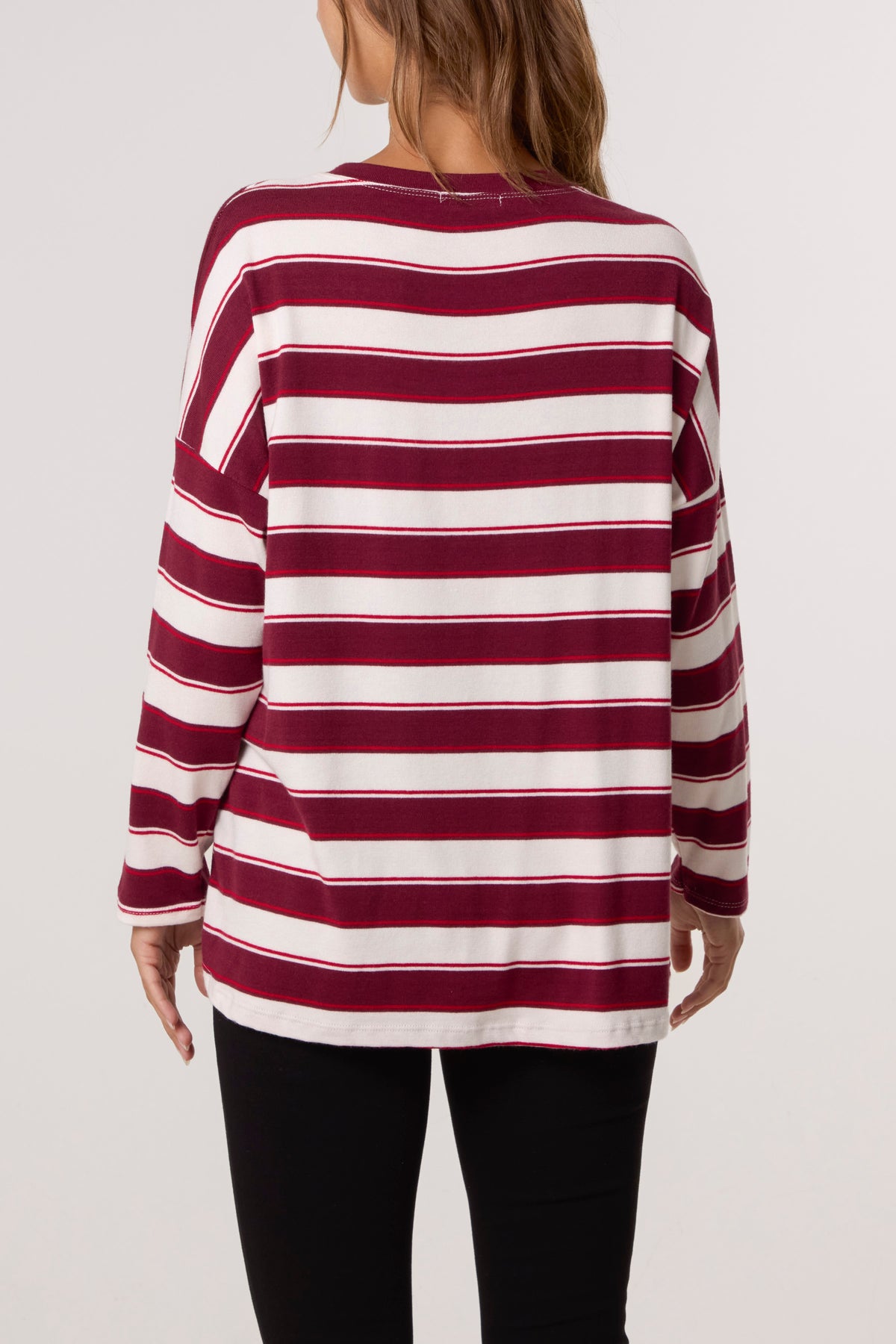 V-Neck Wool Blend Striped Jumper