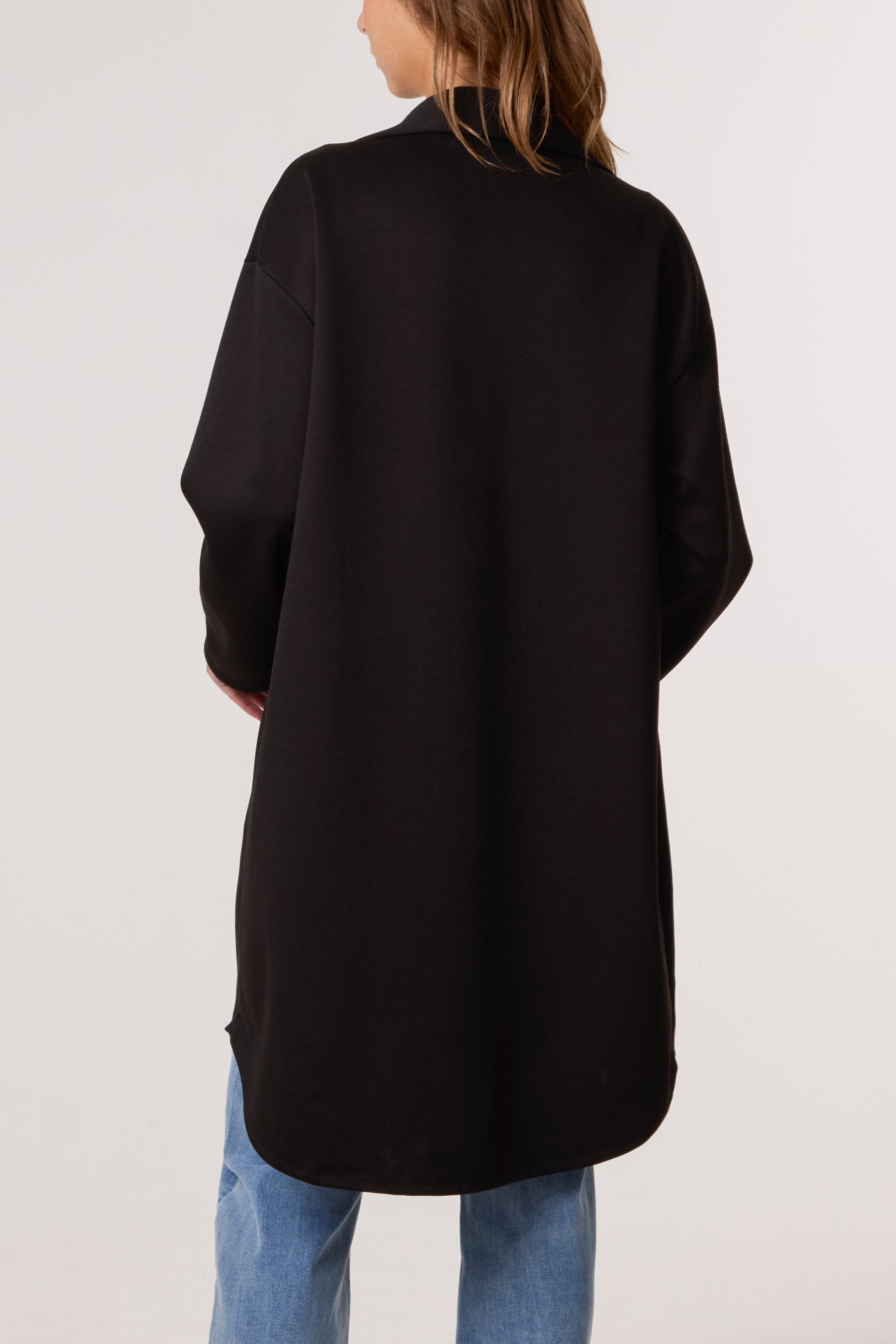 Utility Pockets Jersey Shacket