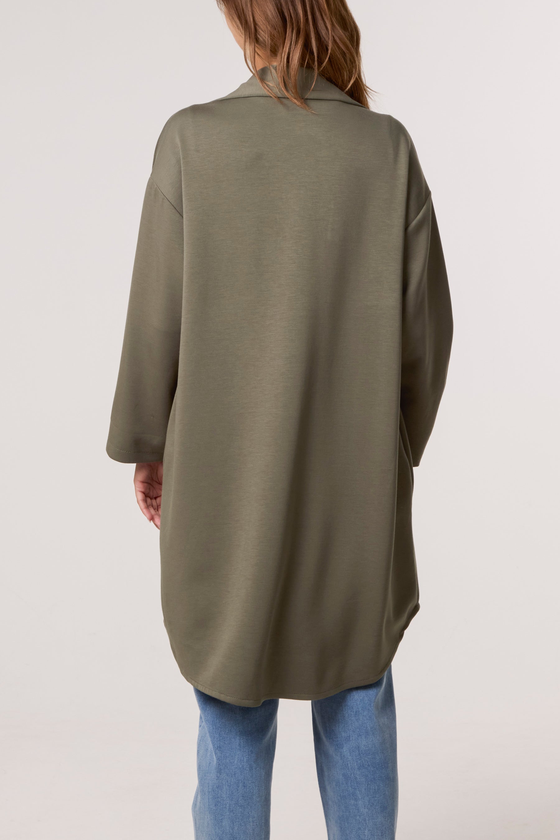 Utility Pockets Jersey Shacket