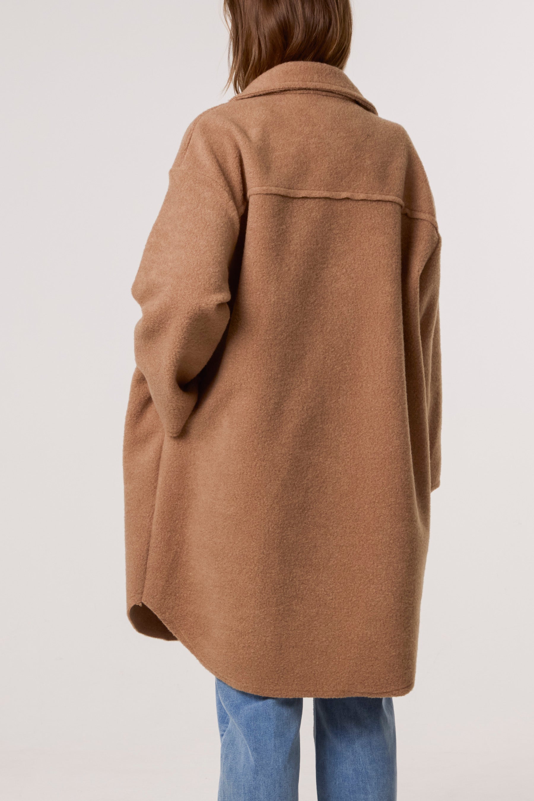 Utility Pockets Wool Like Coat