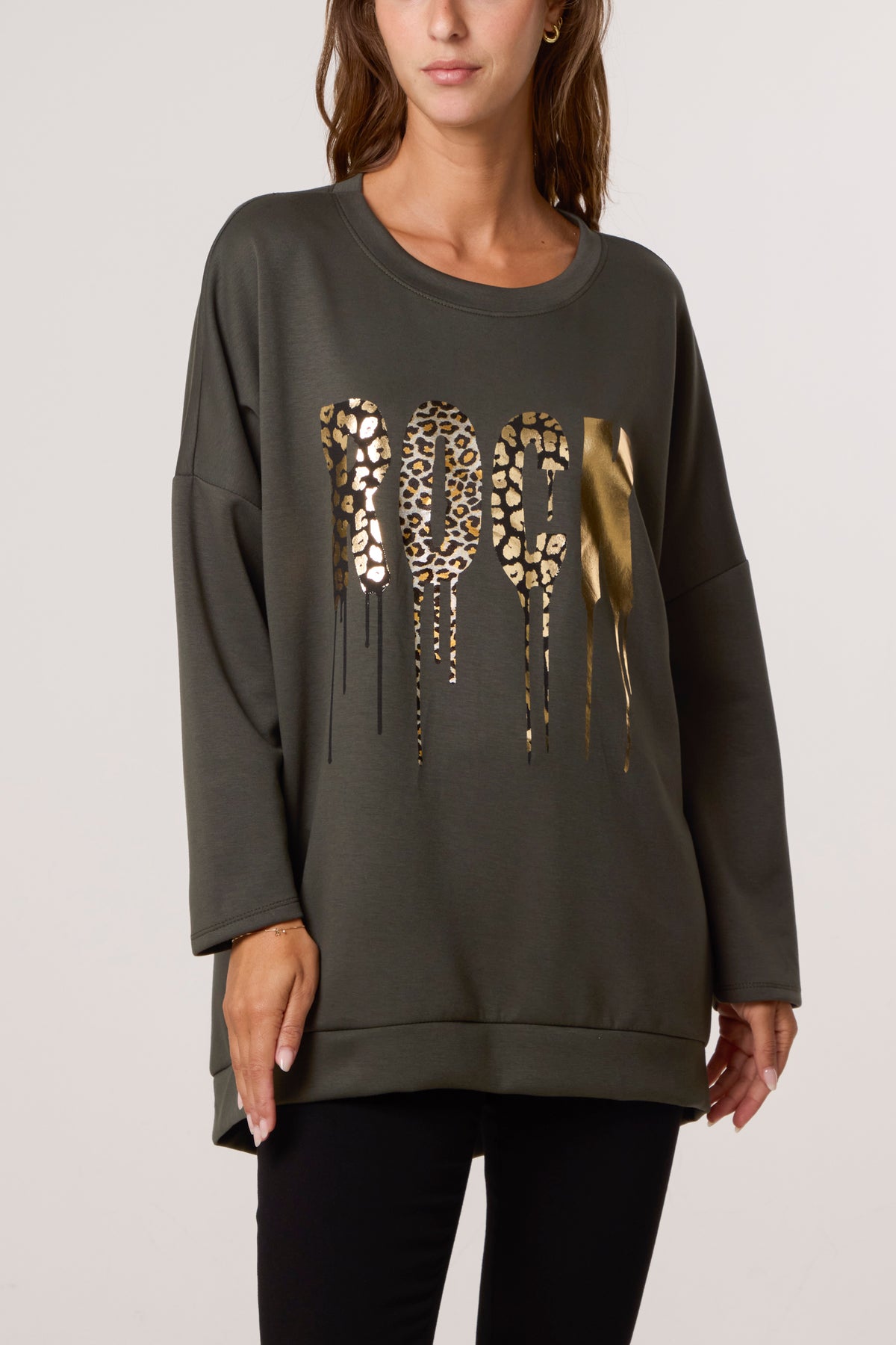 Foil Rock Back Zip Sweatshirt