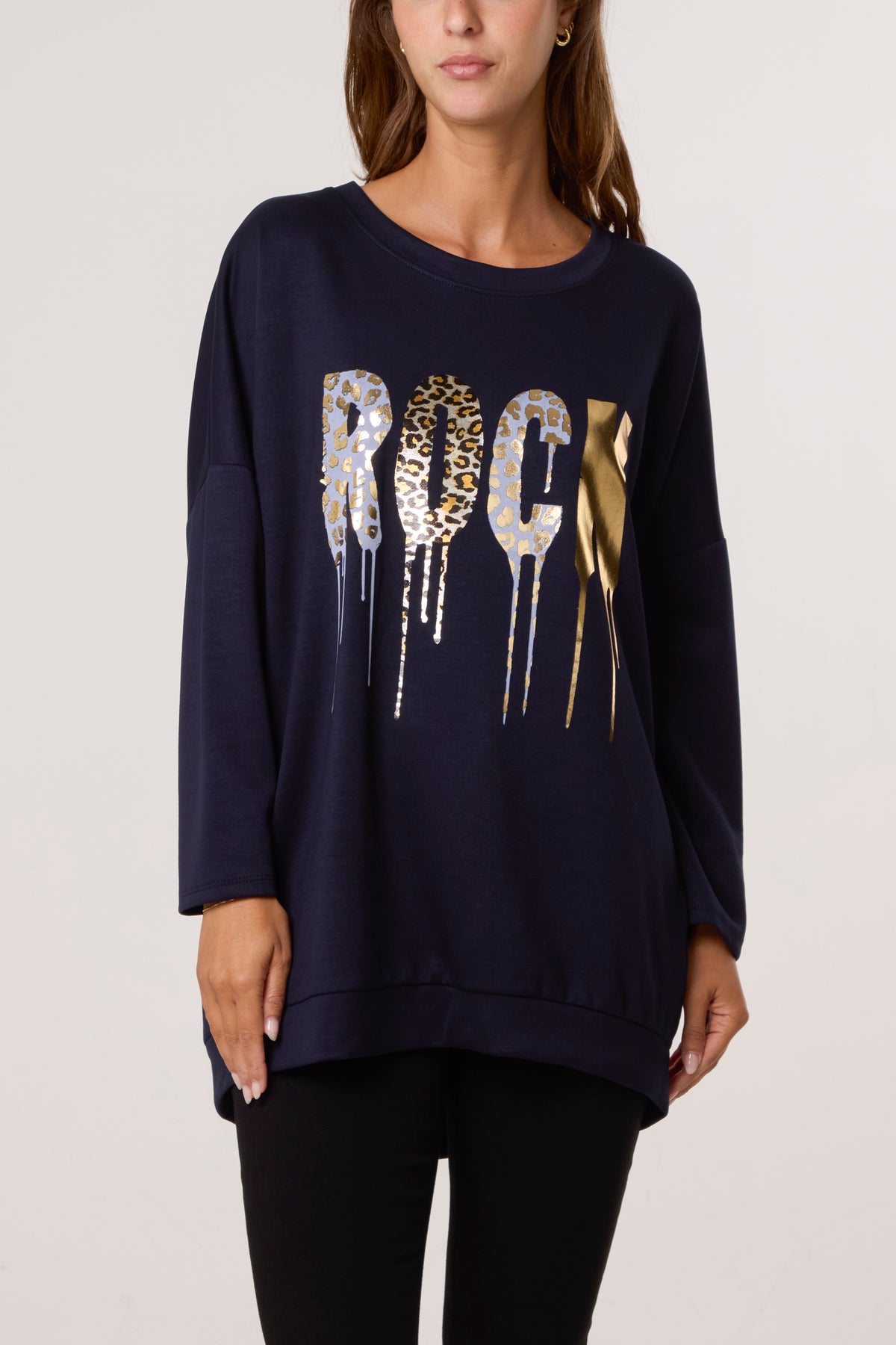 Foil Rock Back Zip Sweatshirt