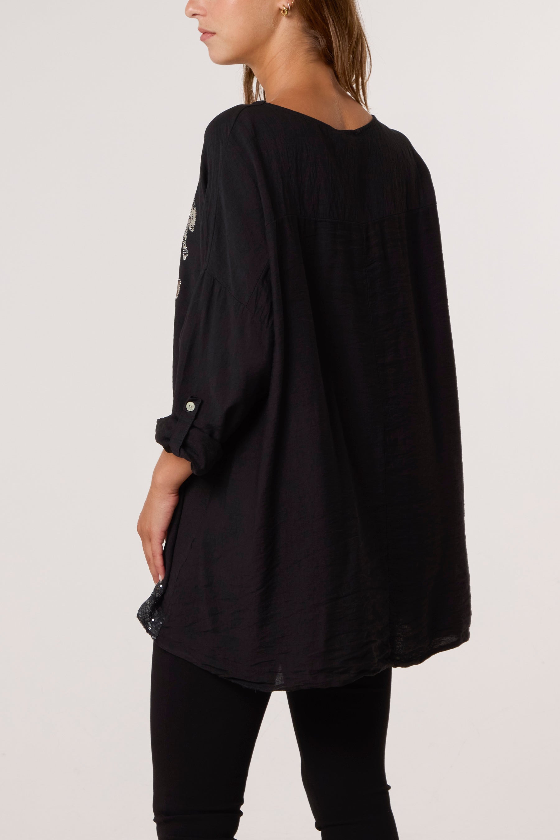 Diamante Animal Bows Long Sleeve Top