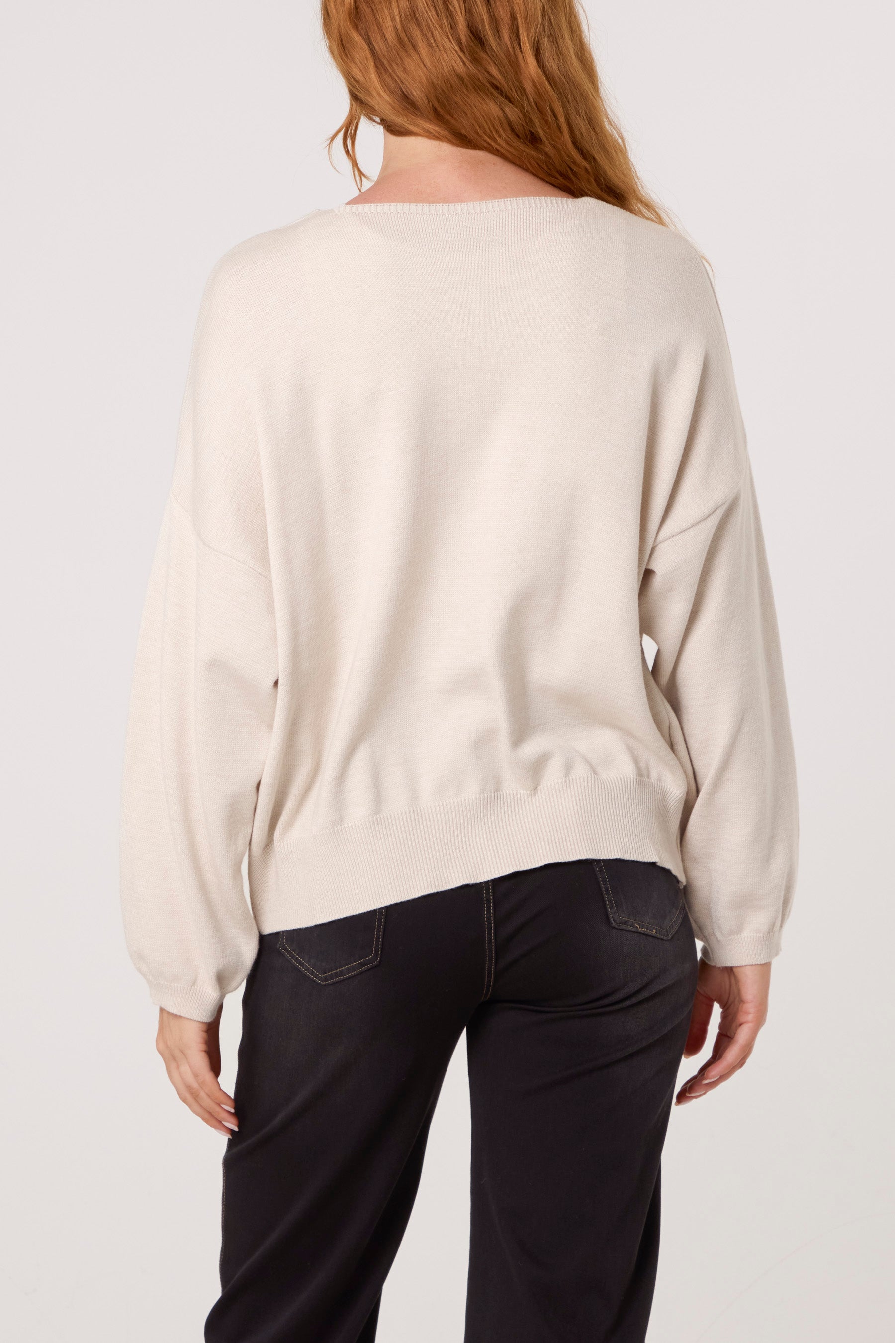 Gold Broch Puffball Sleeve Cardigan