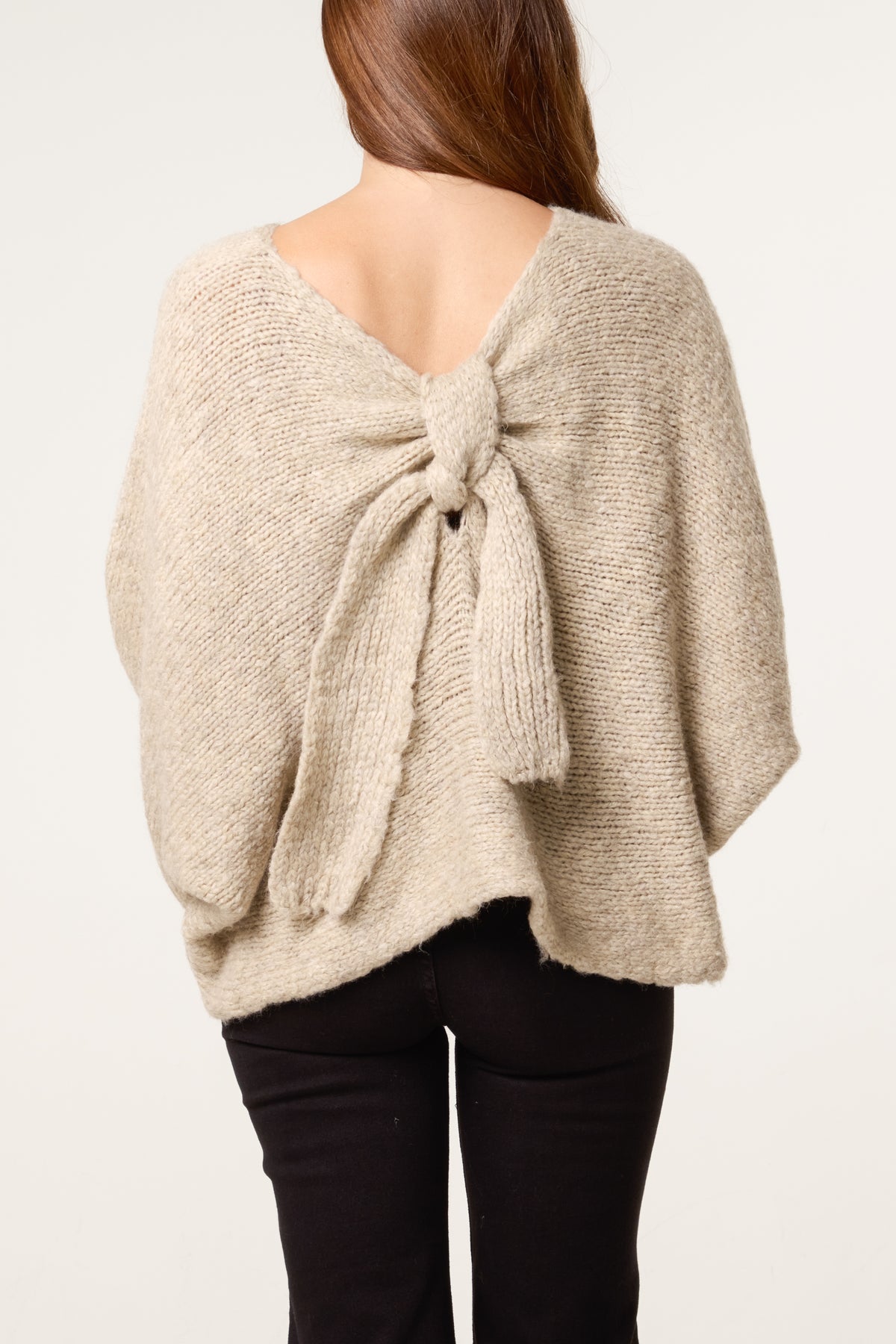 Front Bow Wool Blend Jumper