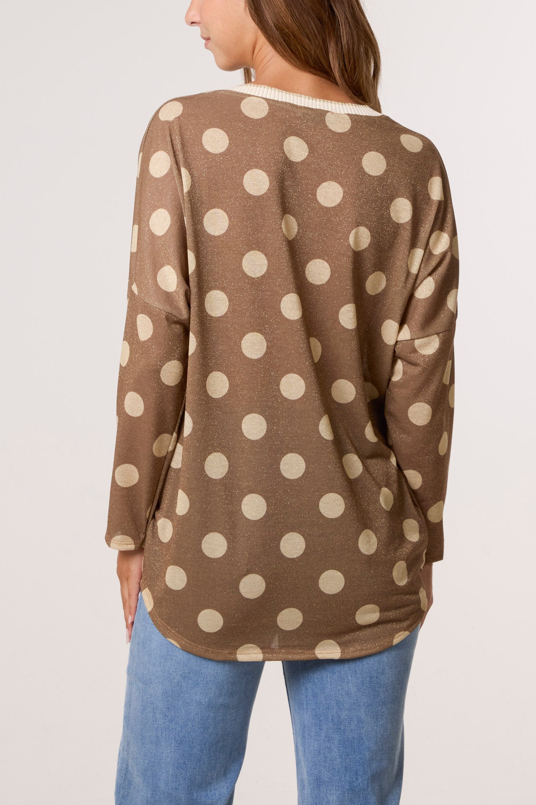 Polka Dot Lurex Fine Knit Jumper