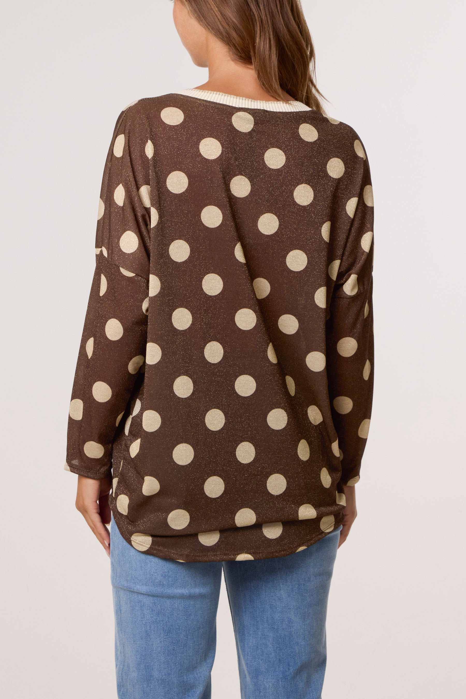 Polka Dot Lurex Fine Knit Jumper