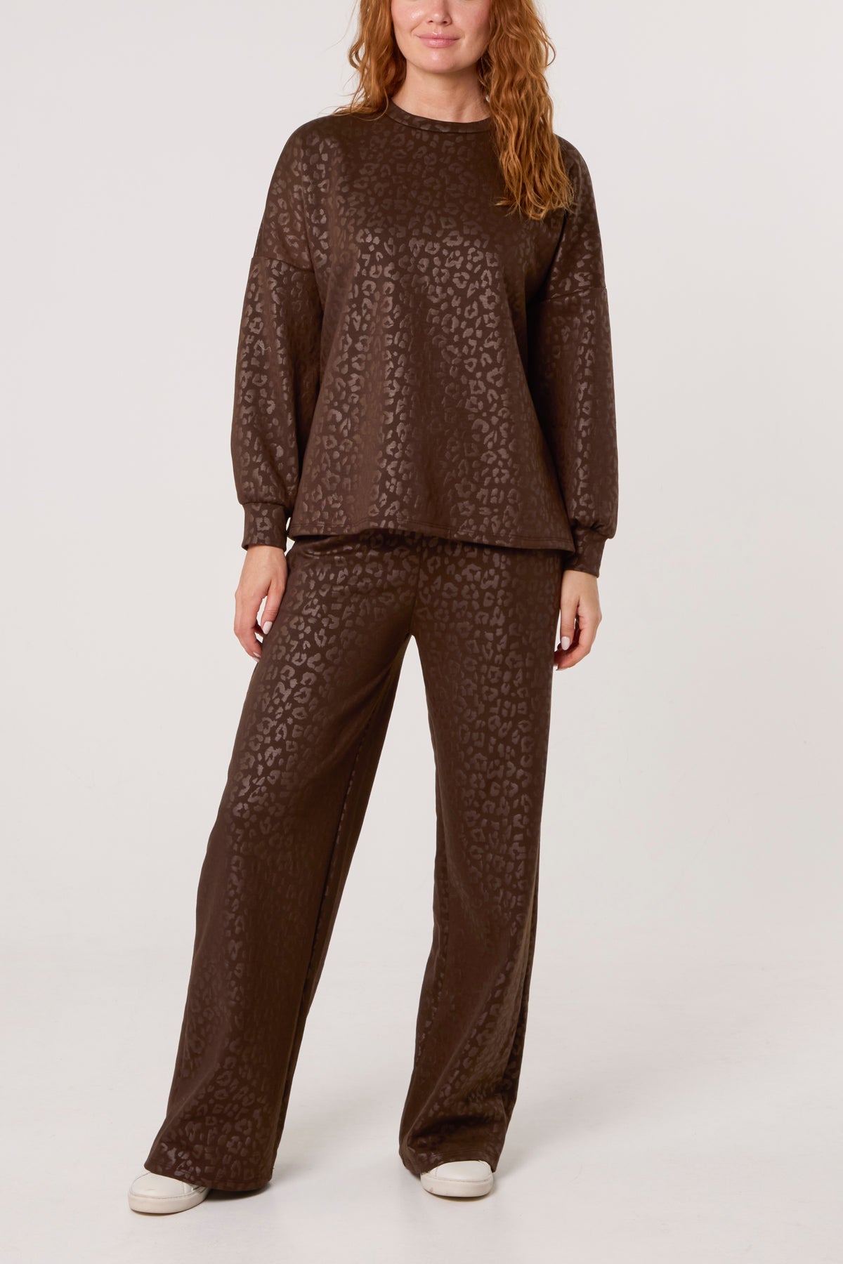 Cheetah Pattern Sweatshirt & Trousers