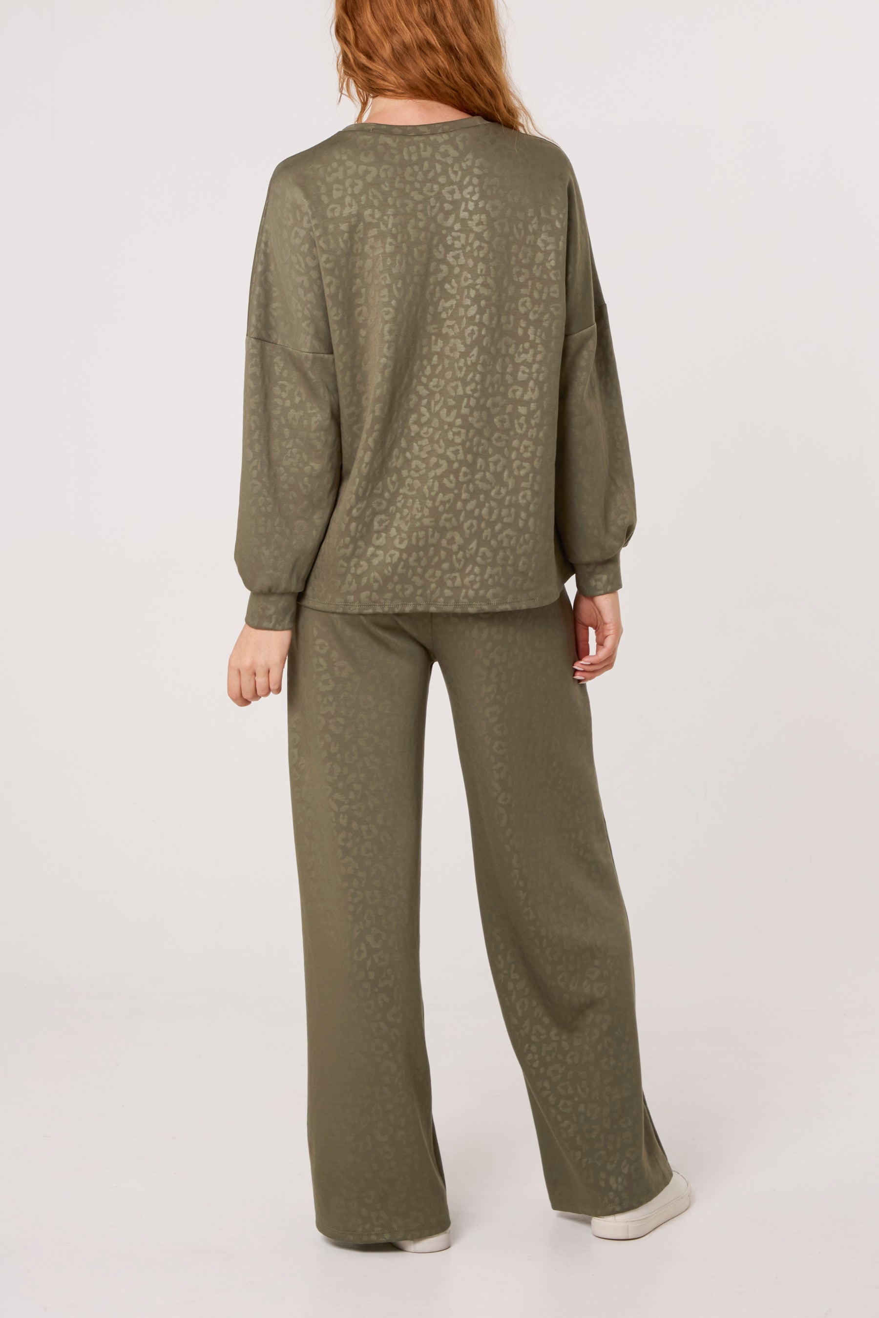 Cheetah Pattern Sweatshirt & Trousers
