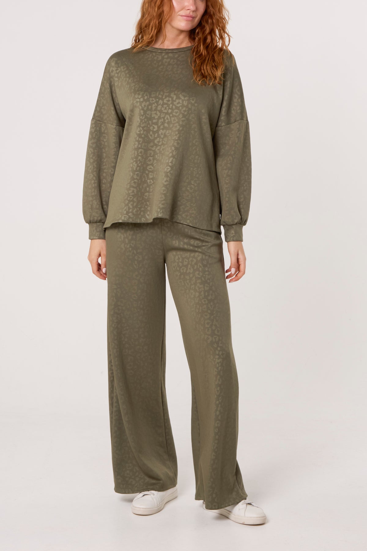 Cheetah Pattern Sweatshirt & Trousers