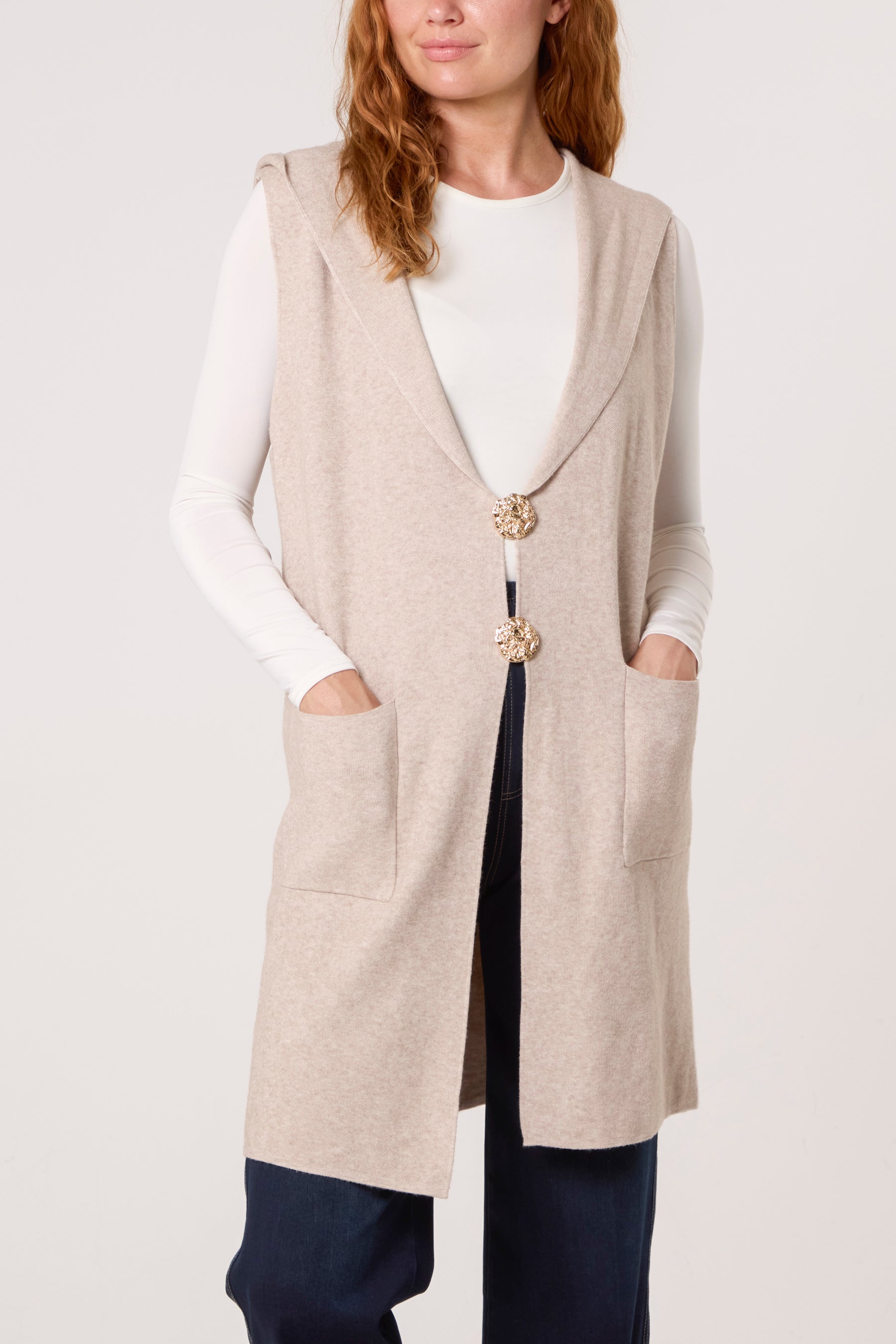 Hooded Gold Broch Waistcoat