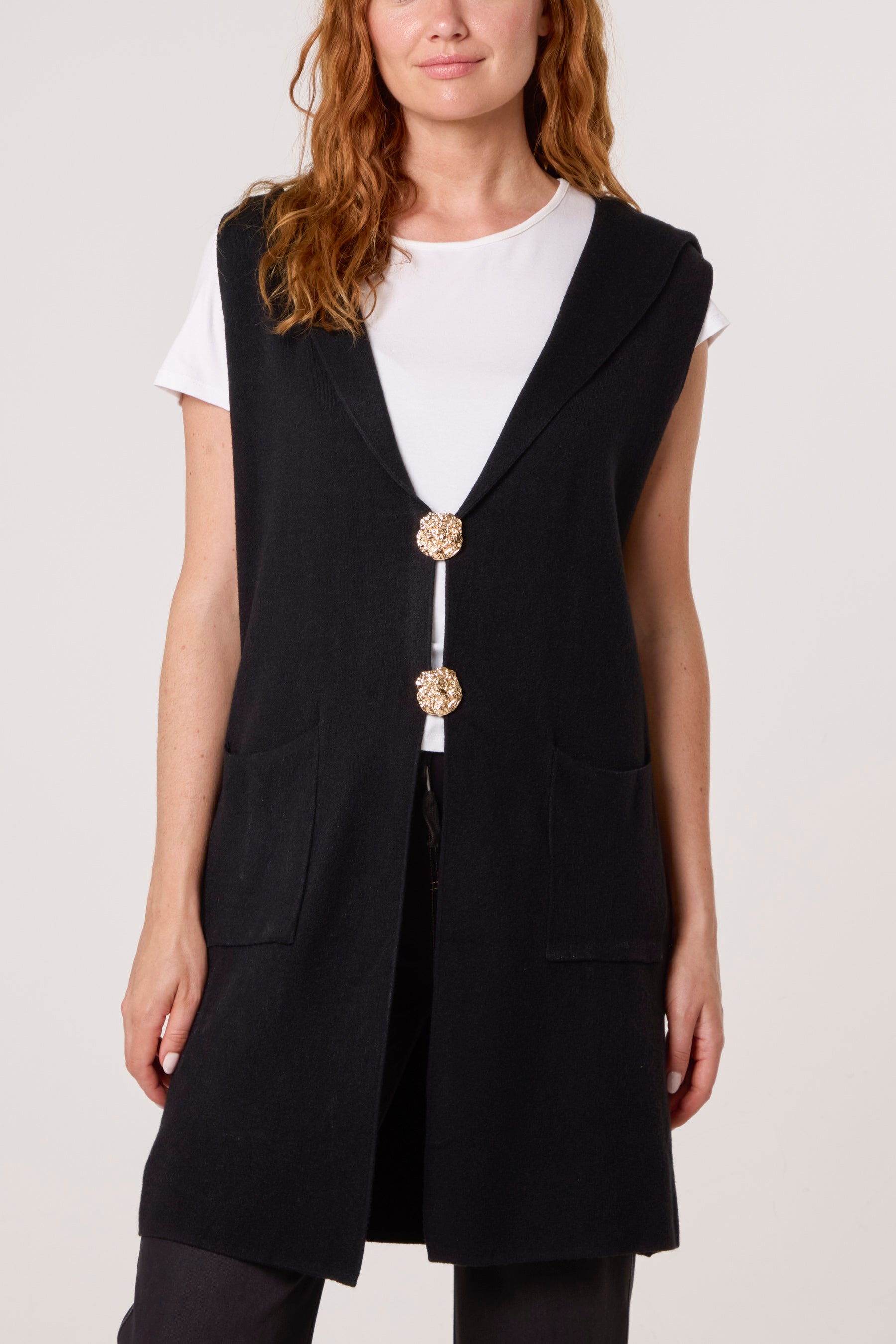 Hooded Gold Broch Waistcoat