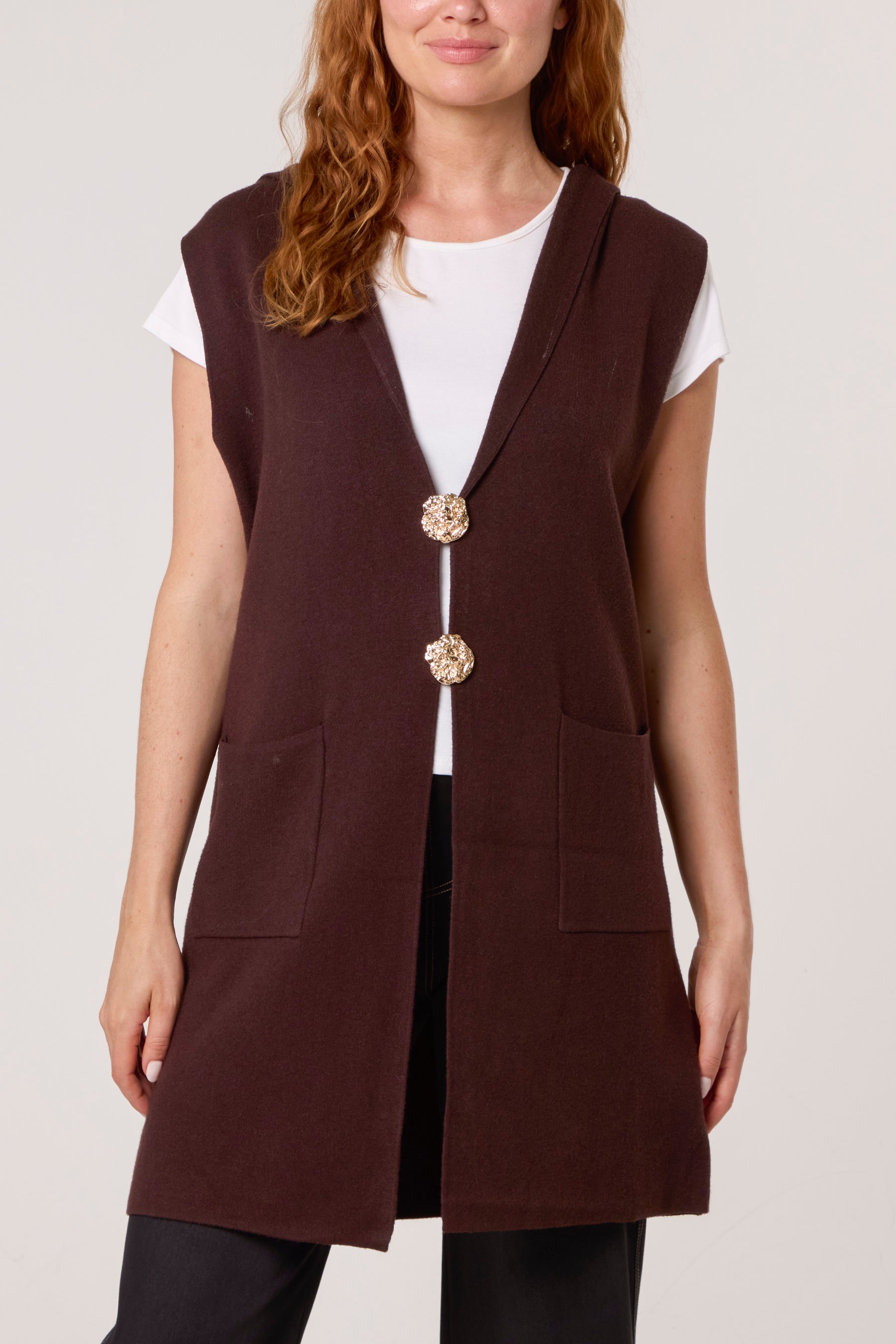 Hooded Gold Broch Waistcoat