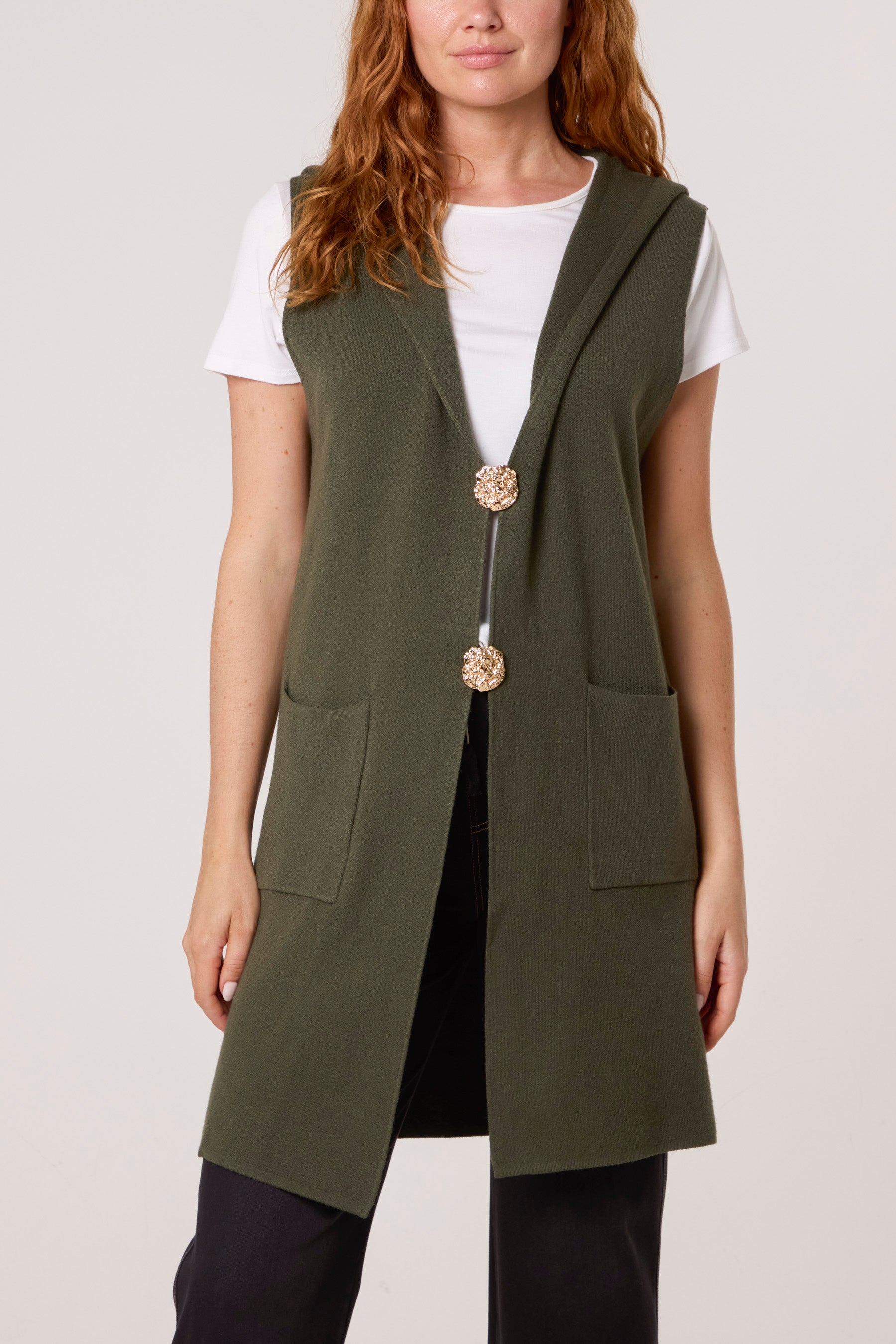 Hooded Gold Broch Waistcoat