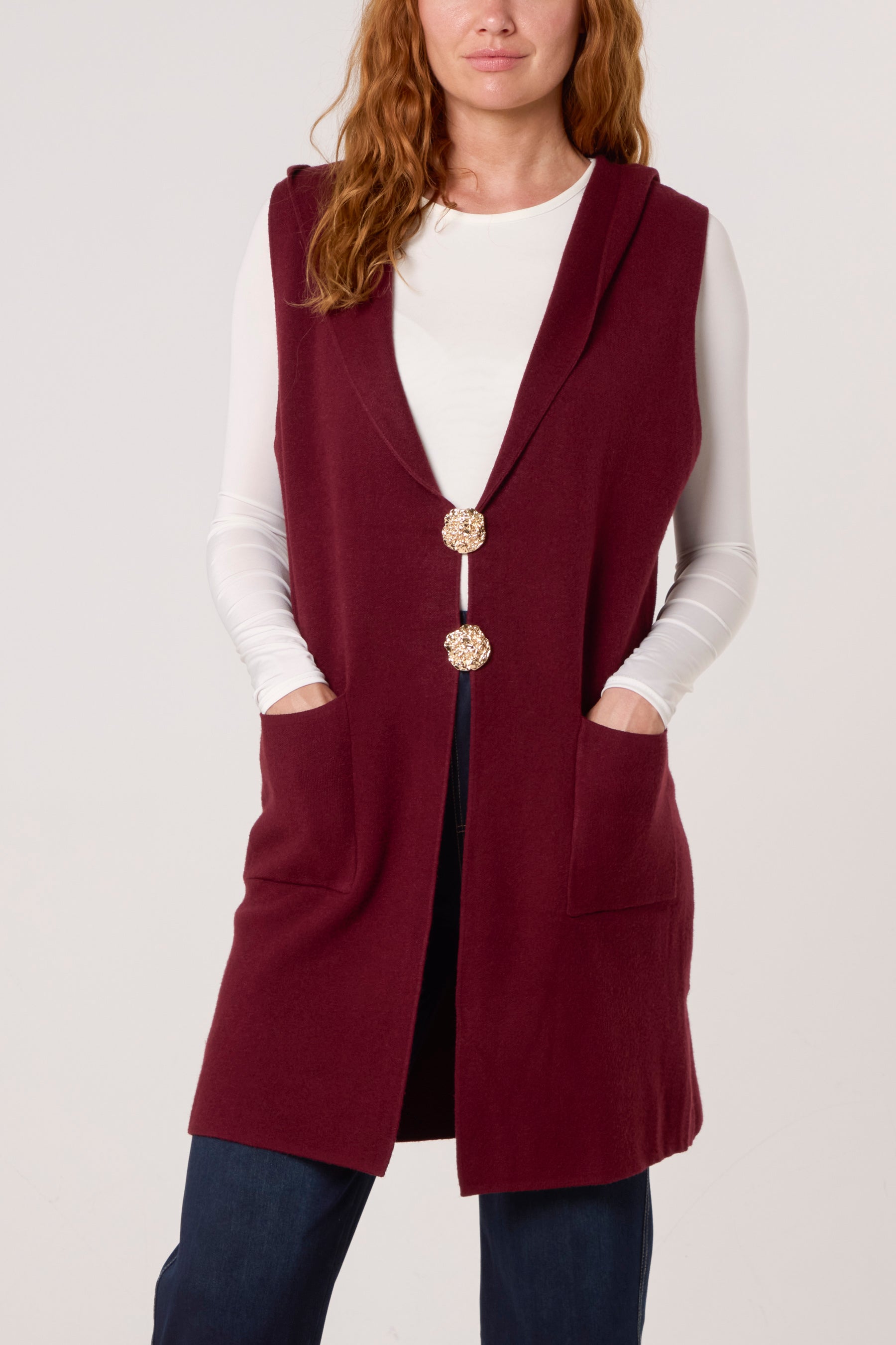 Hooded Gold Broch Waistcoat