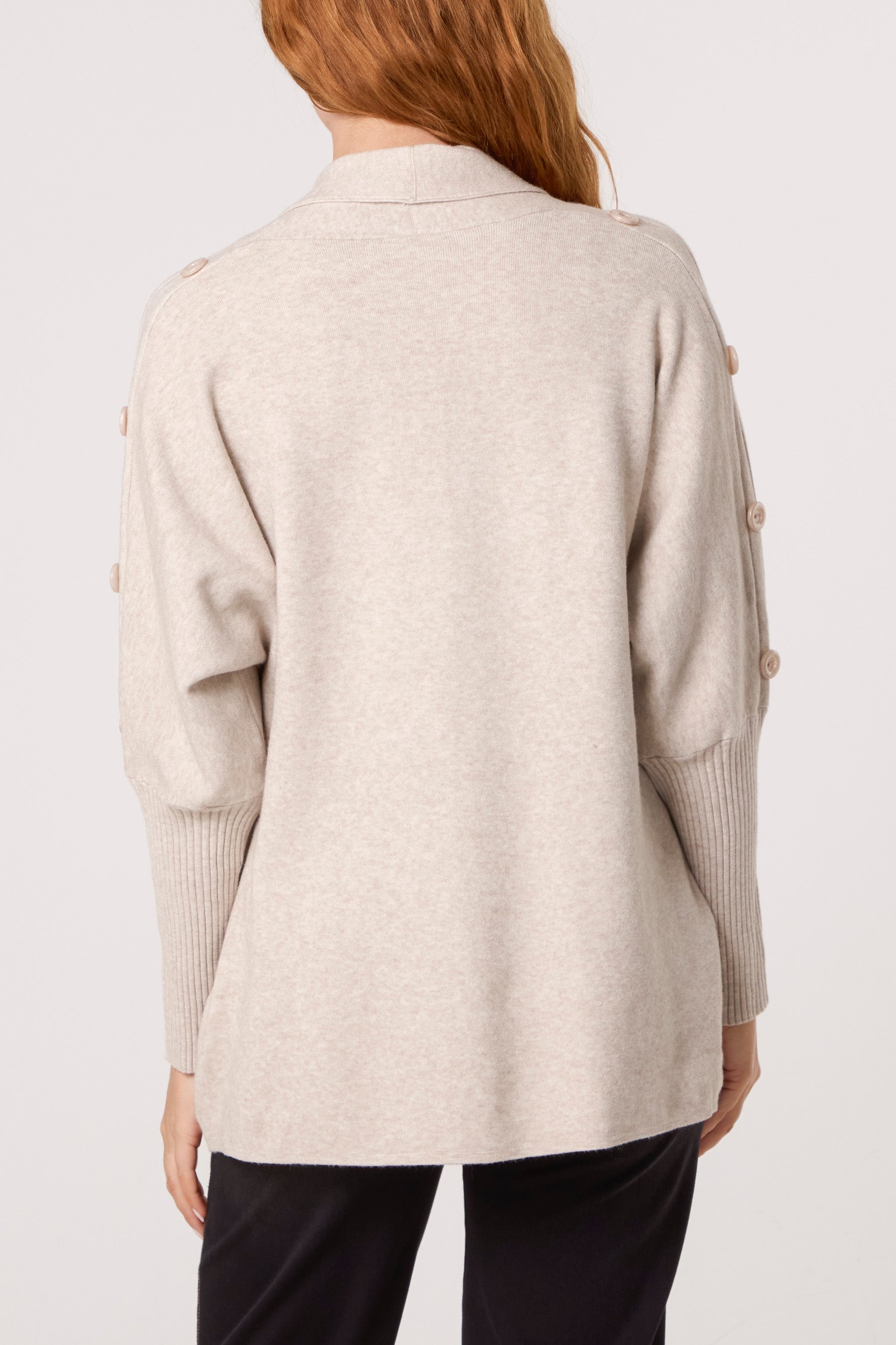 Longline Button Detail Cardigan