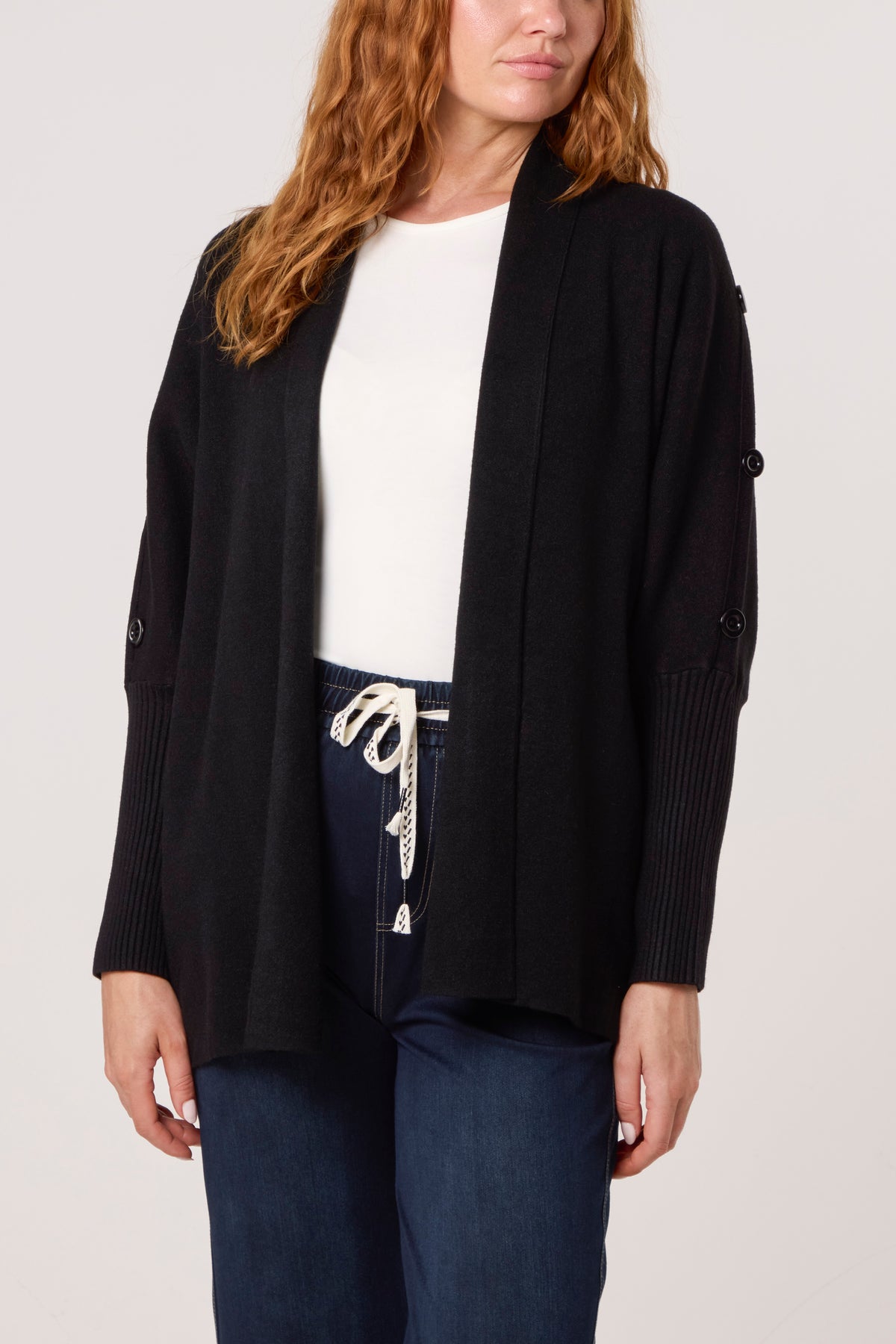 Longline Button Detail Cardigan