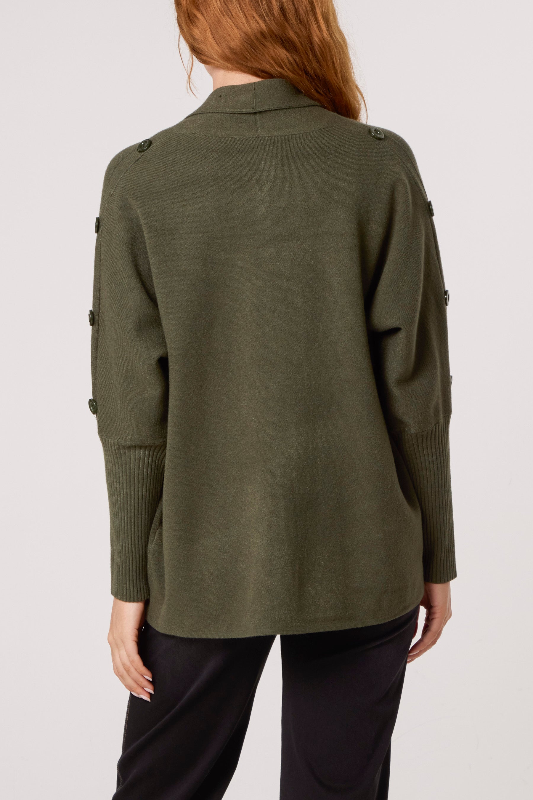 Longline Button Detail Cardigan