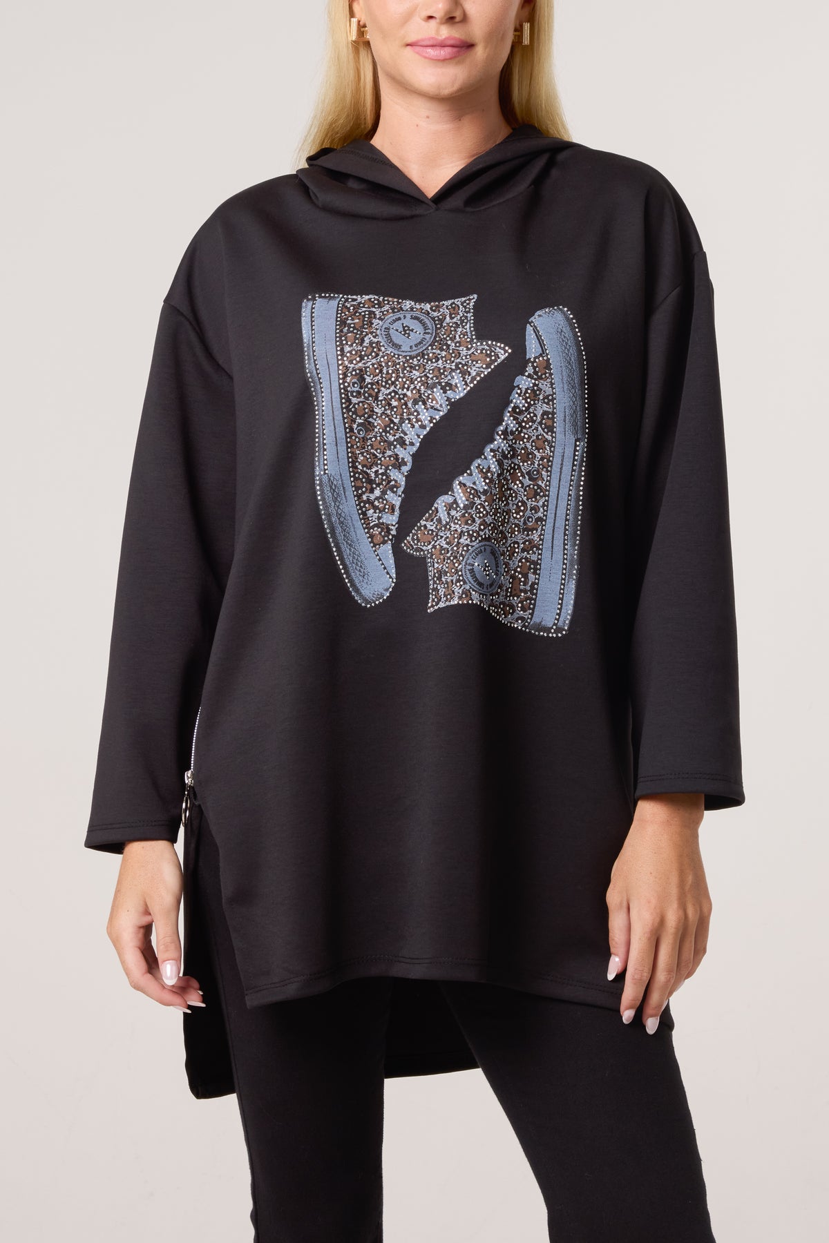Diamante Trainer Print Hoodie