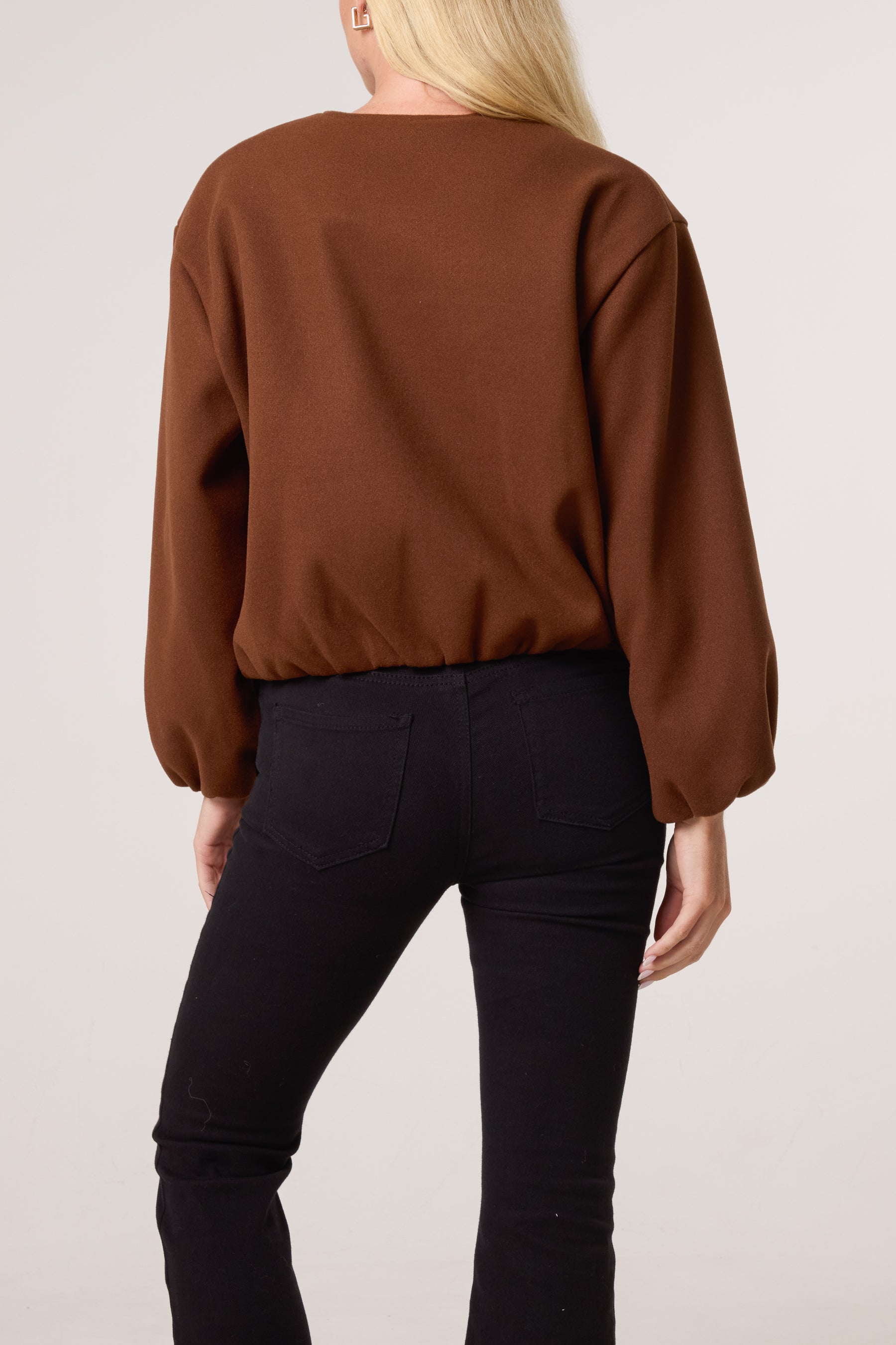 Soft Touch Zip Up Bomber Jacket