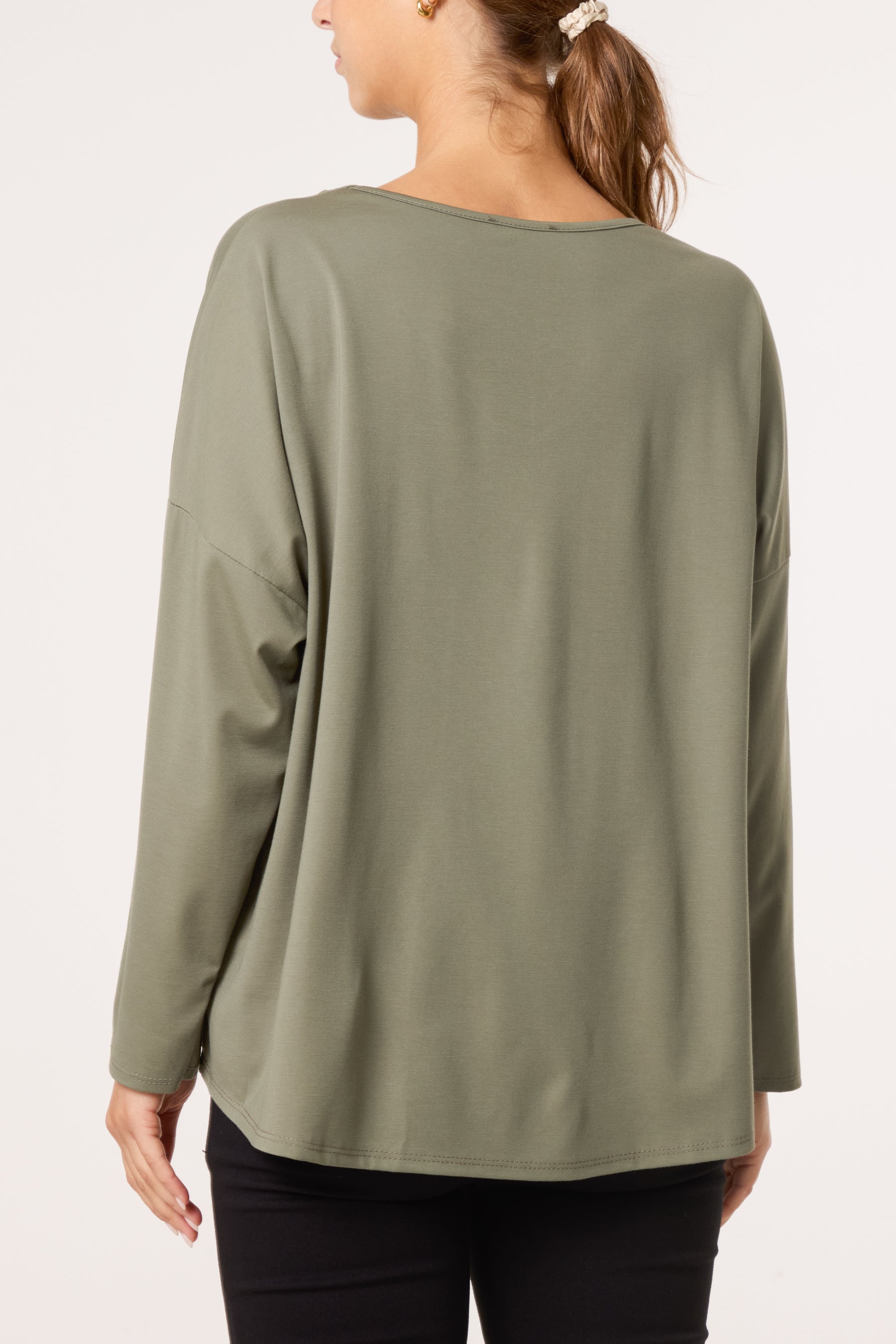 V-Neck Long Sleeve Basic T-Shirt