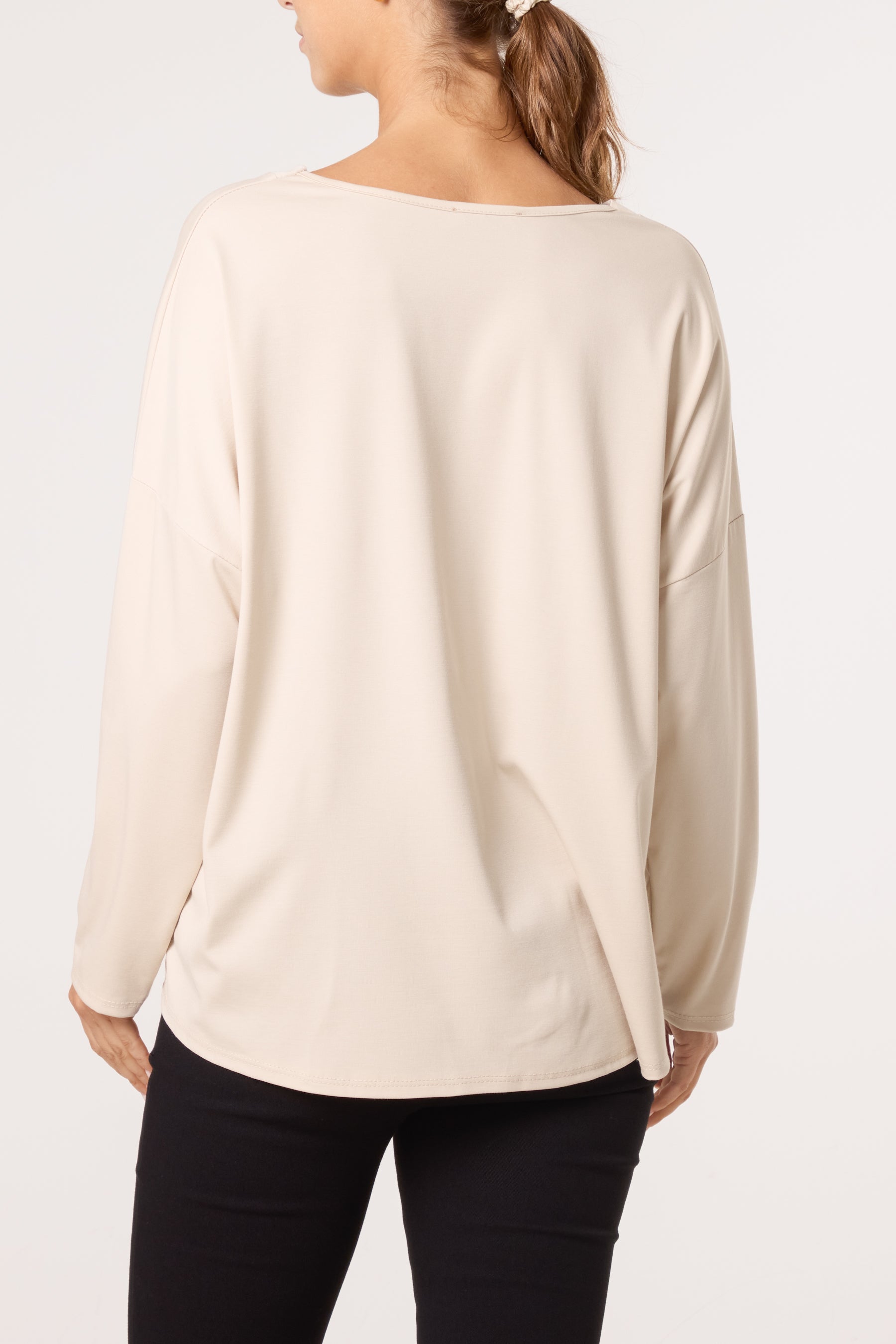 V-Neck Long Sleeve Basic T-Shirt