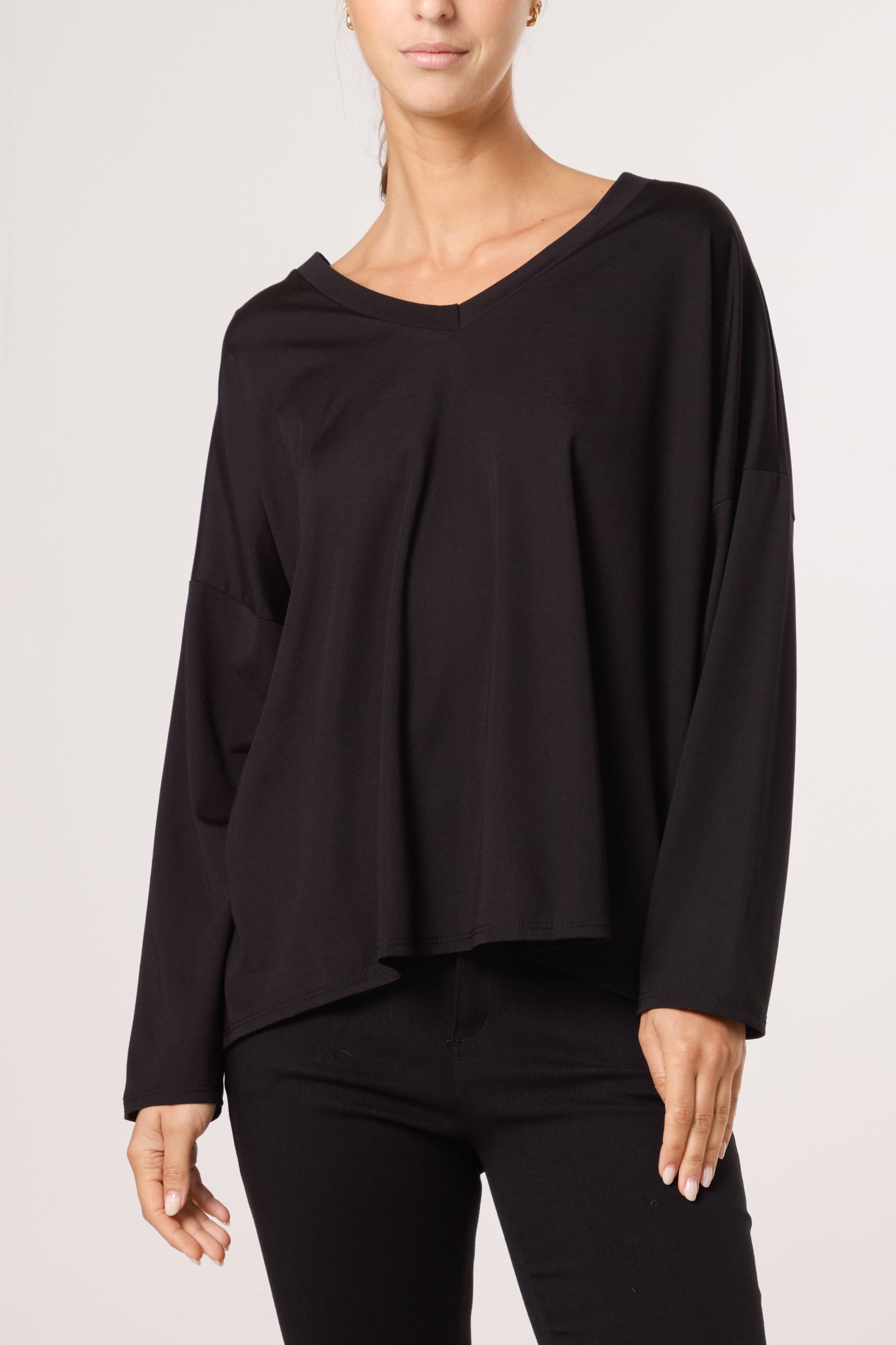 V-Neck Long Sleeve Basic T-Shirt