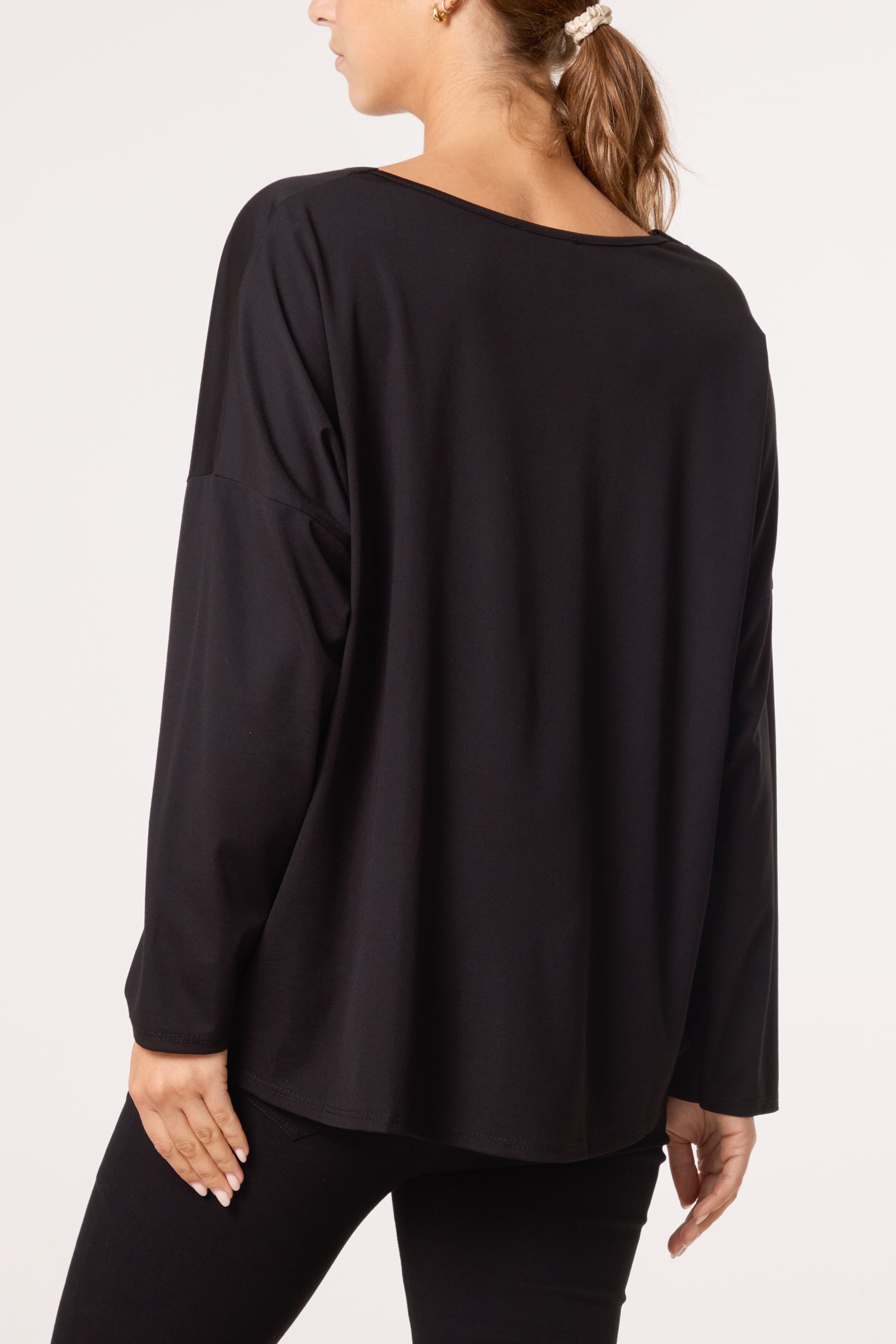 V-Neck Long Sleeve Basic T-Shirt