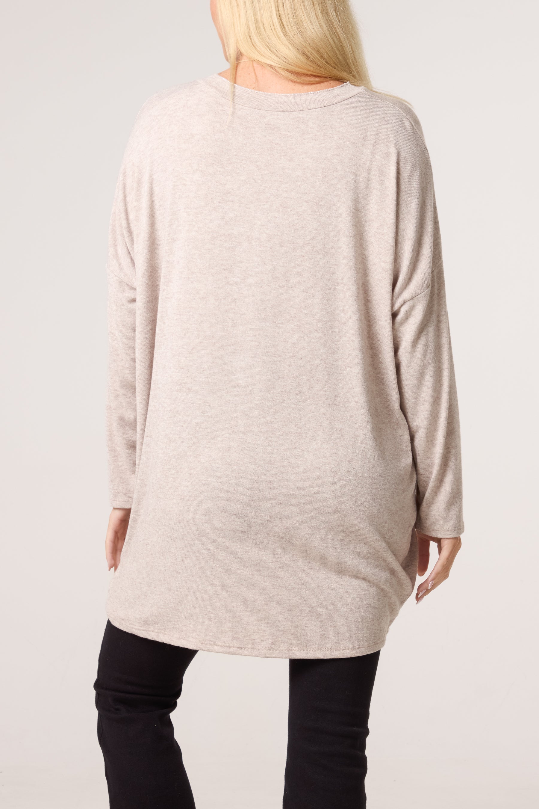 Necklace Lurex Trim Fine Knit Jumper