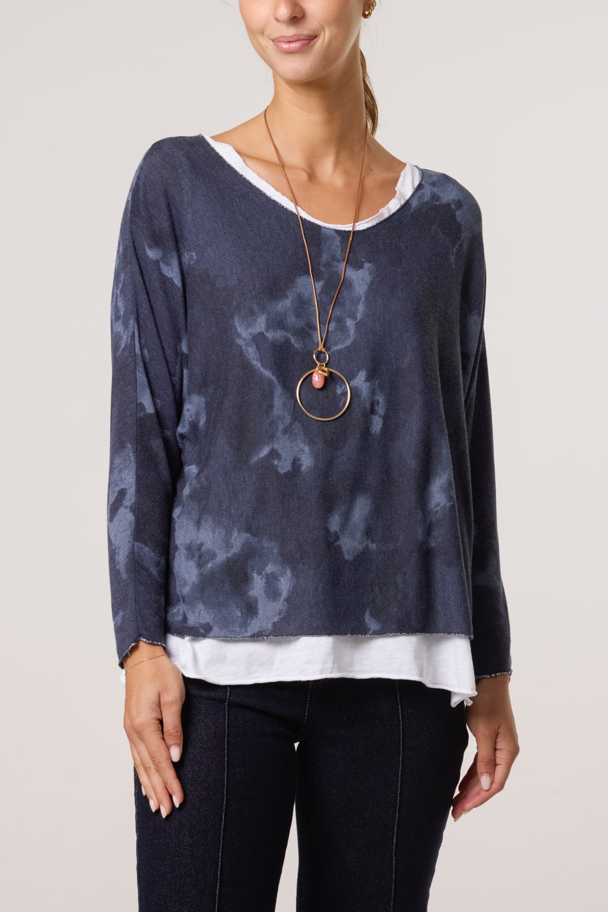 Necklace Blurred Double Layer Top
