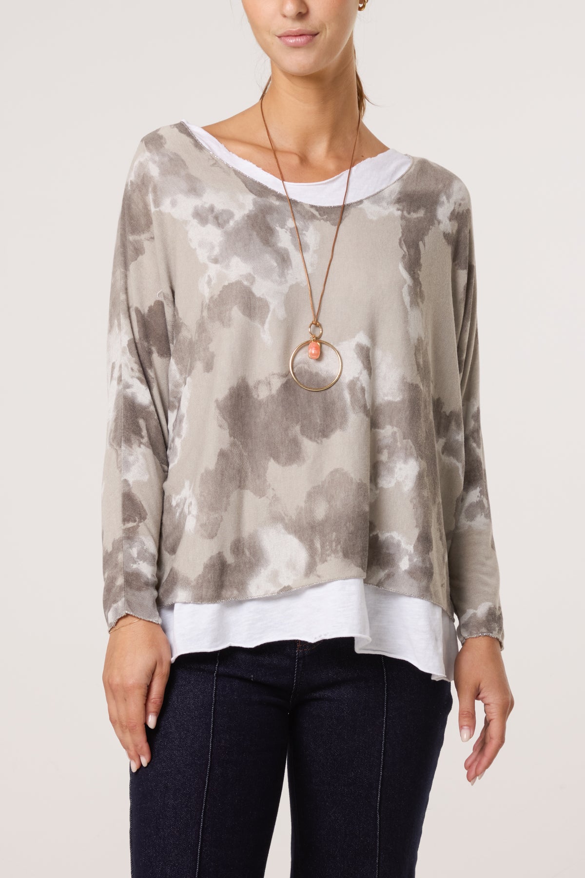 Necklace Blurred Double Layer Top