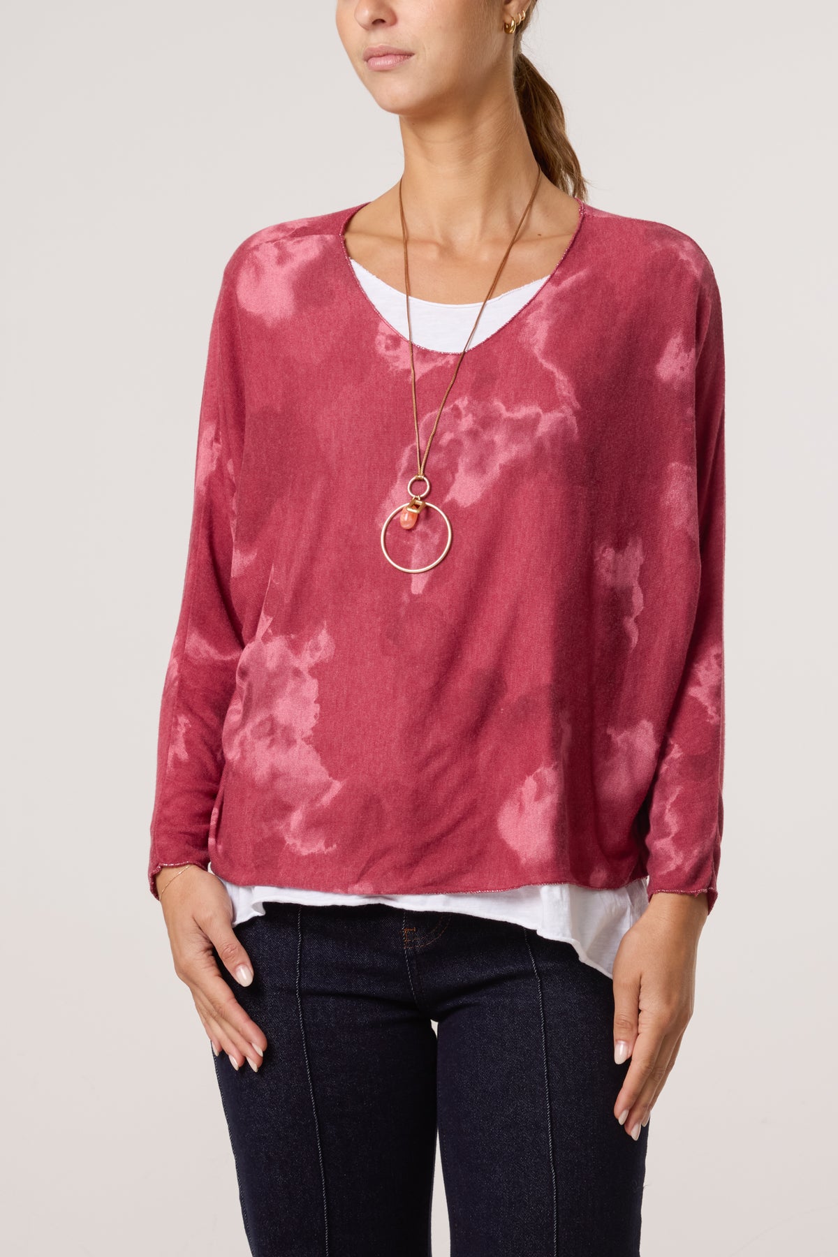 Necklace Blurred Double Layer Top