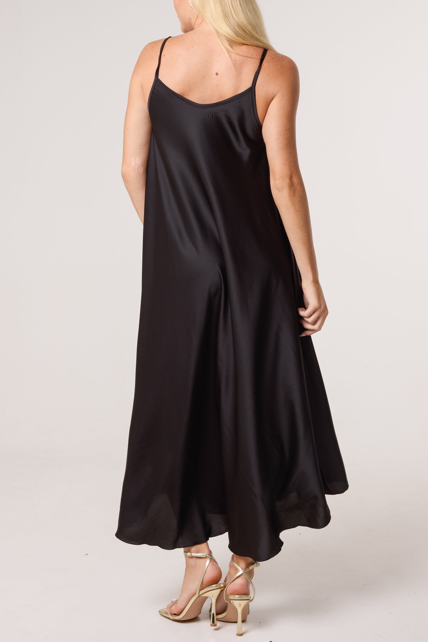 Strappy Satin Maxi Dress