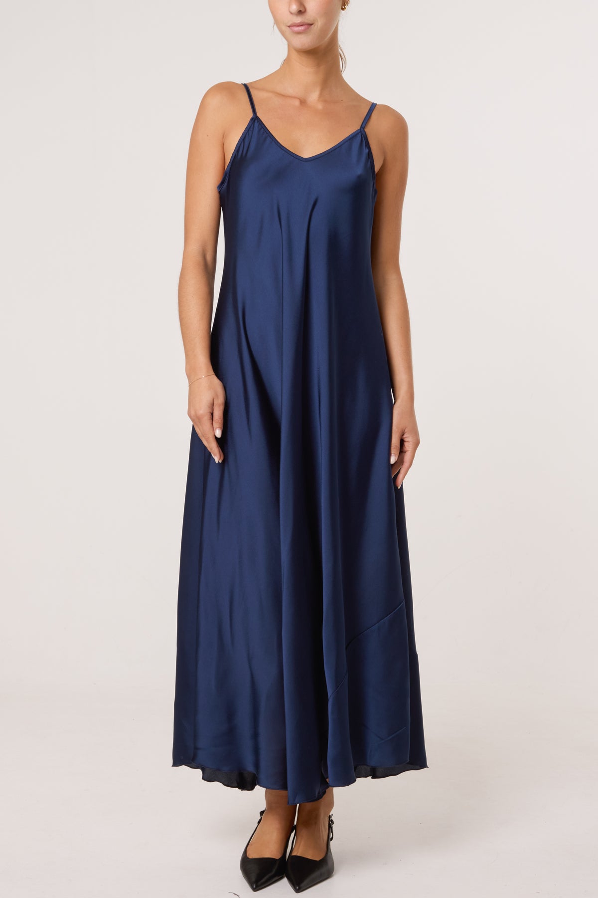 Strappy Satin Maxi Dress