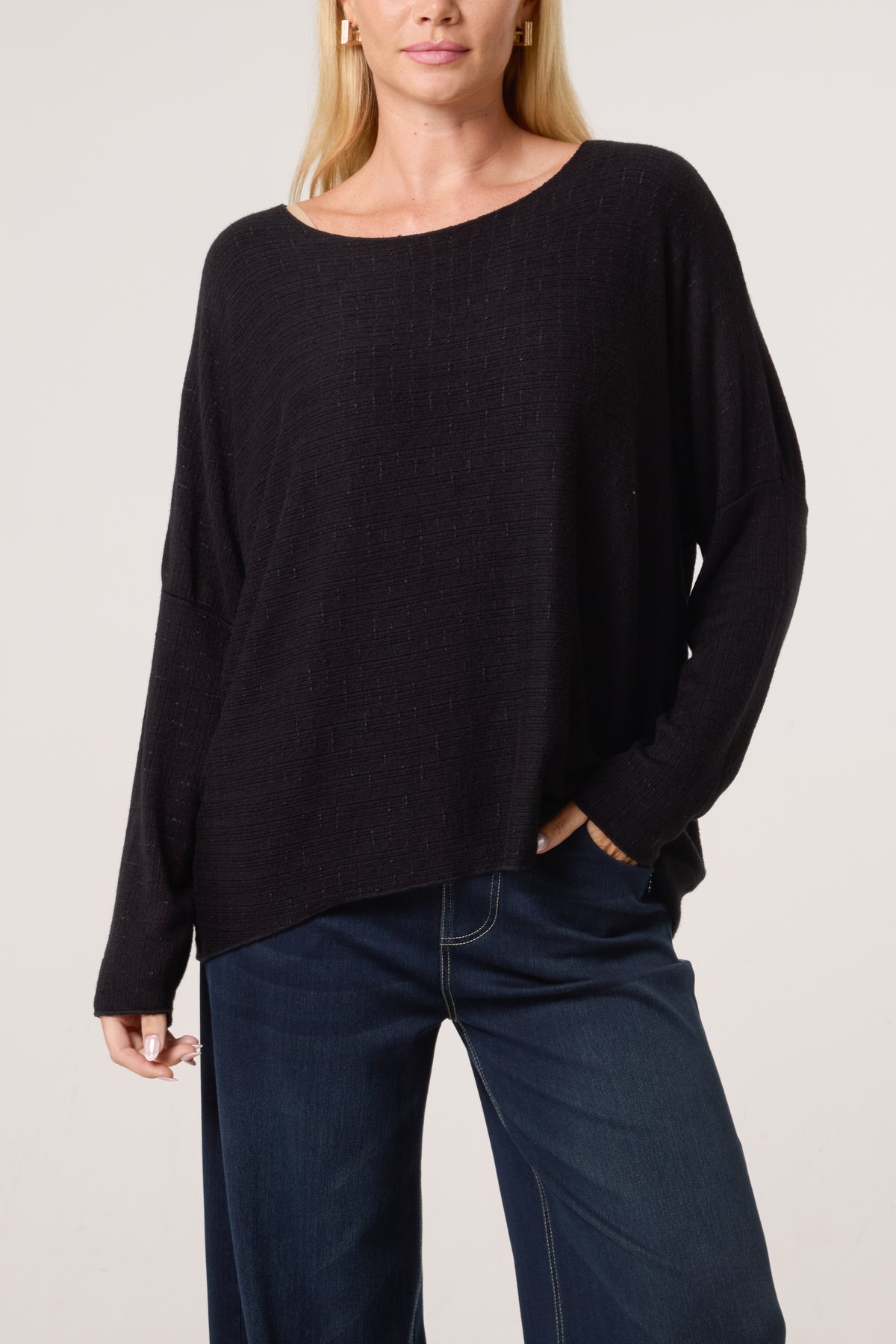 Texture Wool Blend Fine Knit Jumper