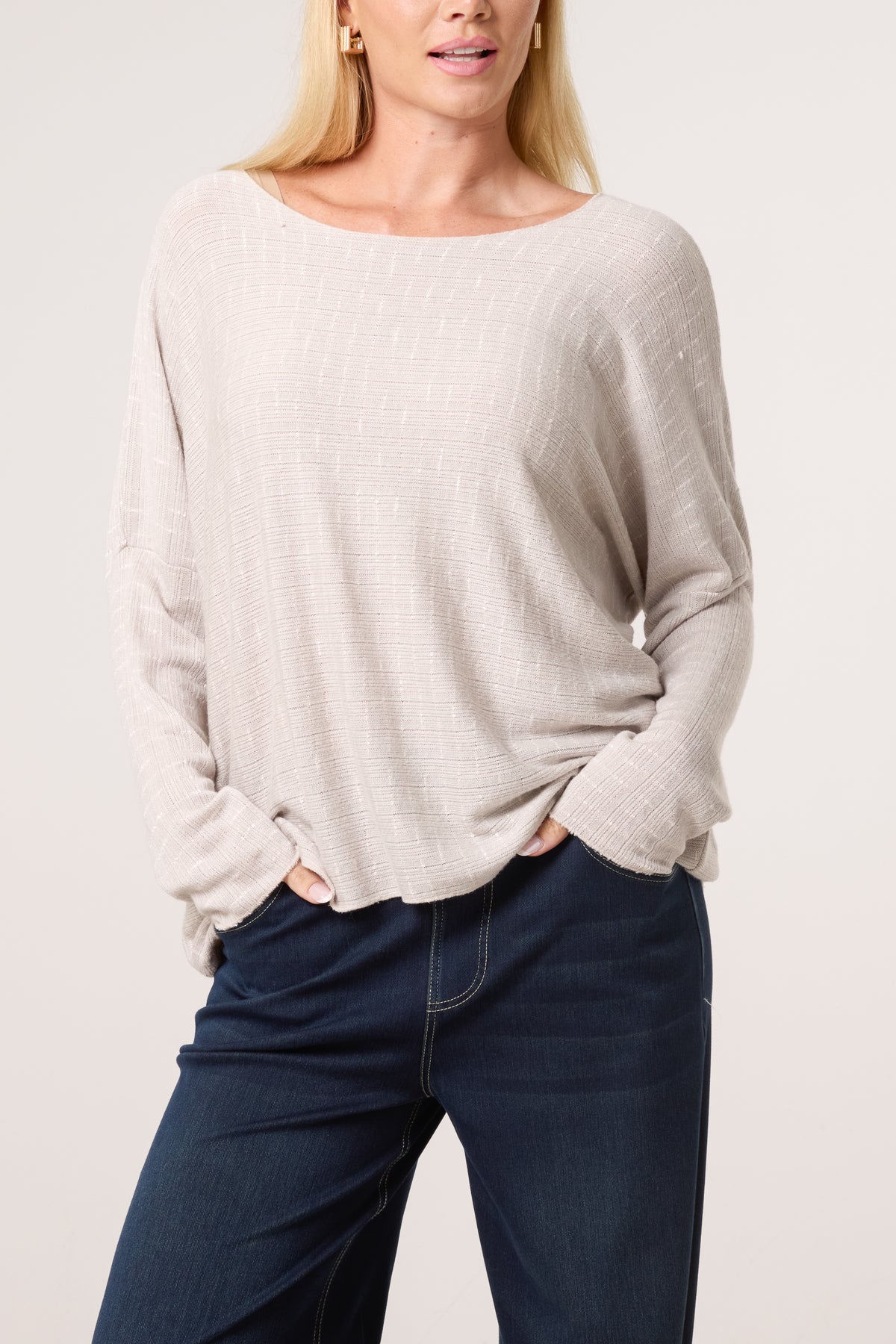 Texture Wool Blend Fine Knit Jumper