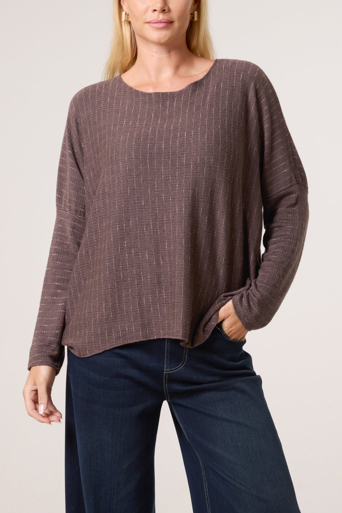 Texture Wool Blend Fine Knit Jumper