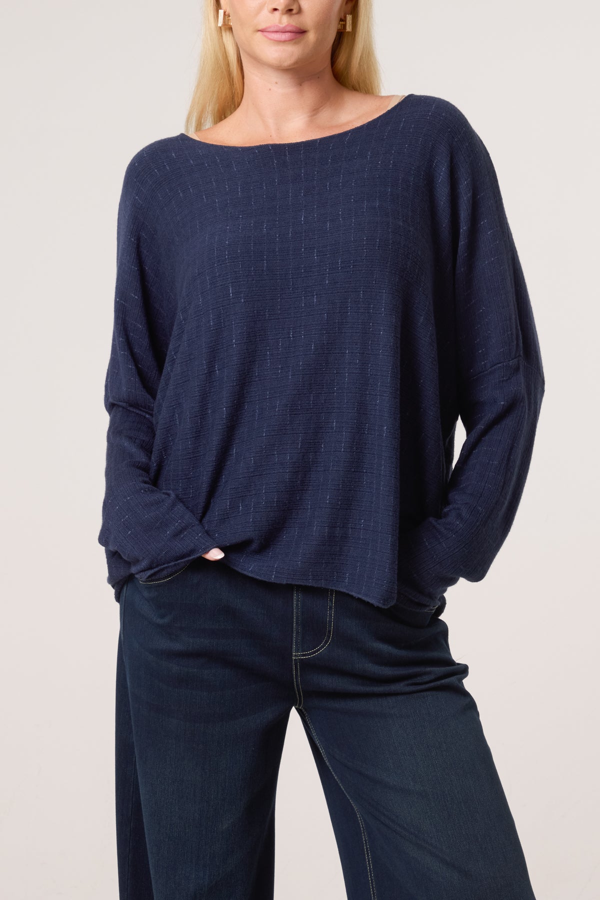 Texture Wool Blend Fine Knit Jumper