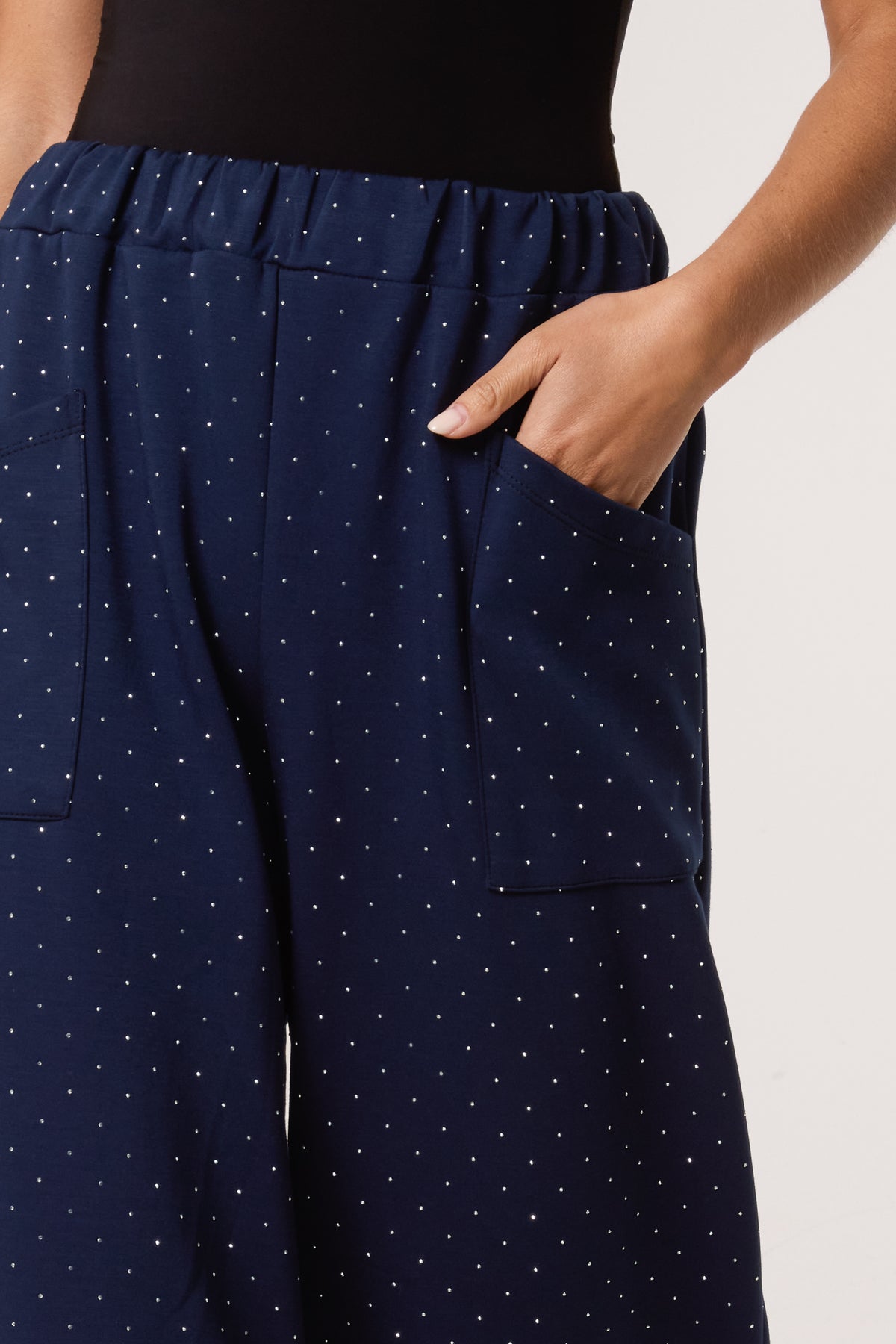 Diamante Soft Touch Barrel Trousers