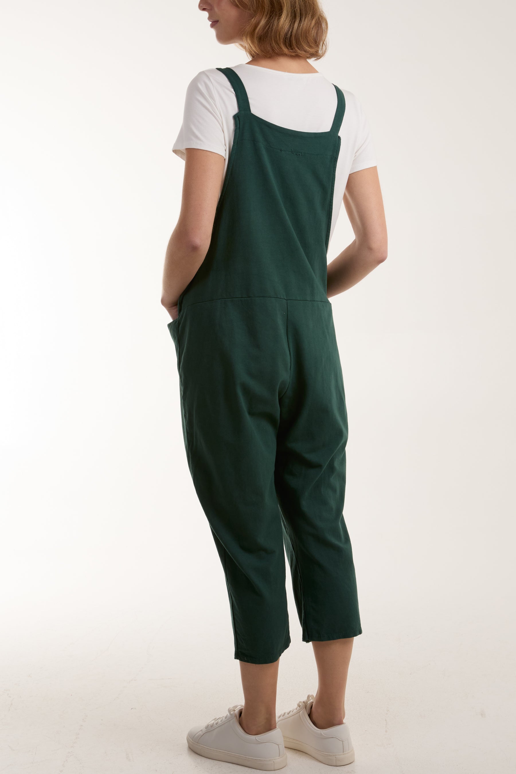 Bow Detail Plain Dungarees